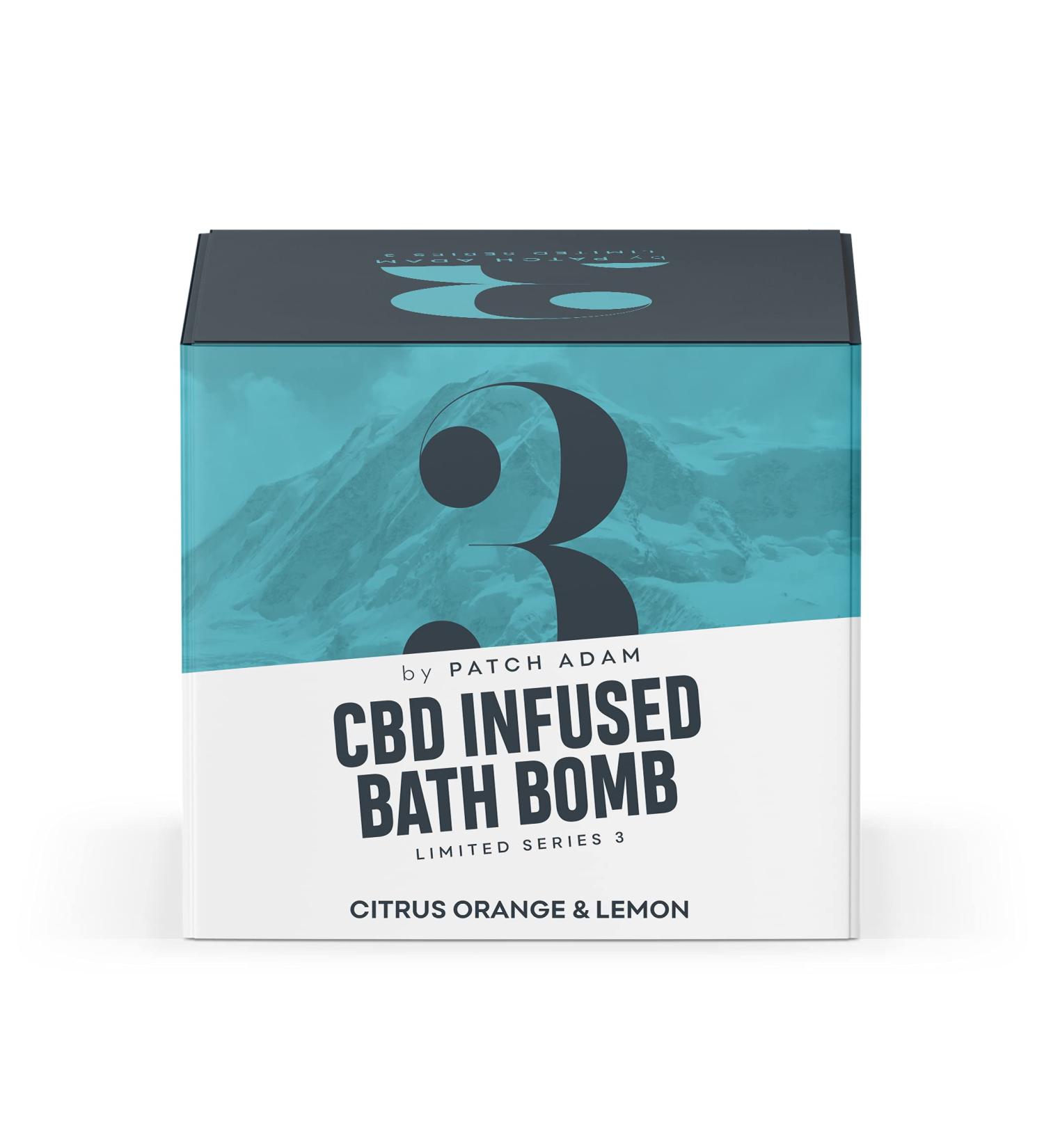 Patch Adam CBD Infused Bath Bomb - 100mg |Orange & Lemon Scented contains Argan Oil Avocado Oil Rosehip Oil and Aromatic Salts - Buy Online on GoSupps.com