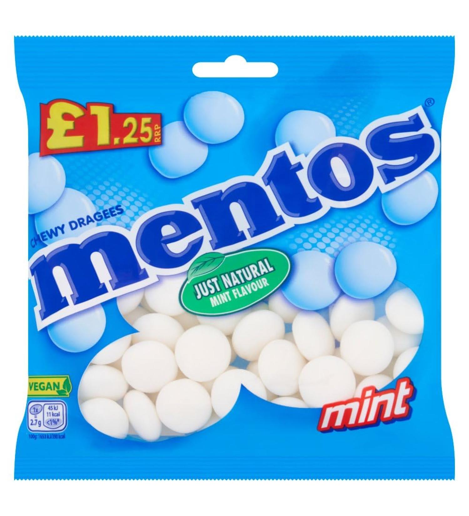 Mentos Chewy Dragees Mint Flavour 12 x 135g PMP