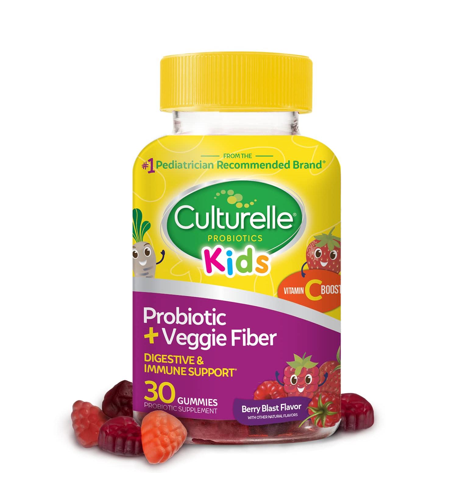 Culturelle Daily Probiotic Capsules 30CT & Kids Probiotic + Veggie Fiber Gummies 30CT for Digestive & Immune Health - Buy Online on GoSupps.com