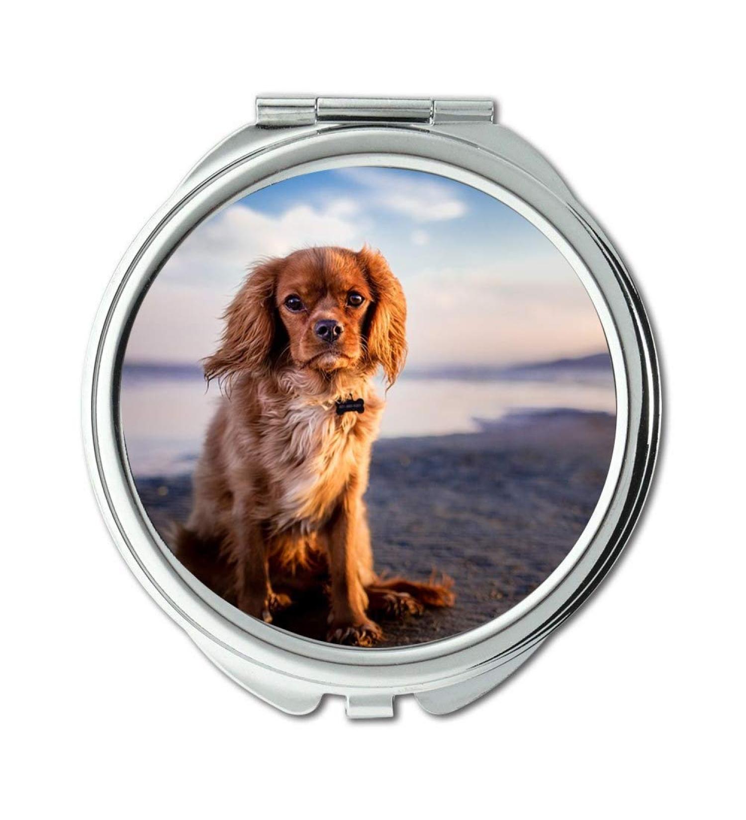 Mirror Compact Mirror Adorable Animal Beach Canine Cute Dog Hairy Pet Pocket Mirror portable mirror - Buy Online on GoSupps.com