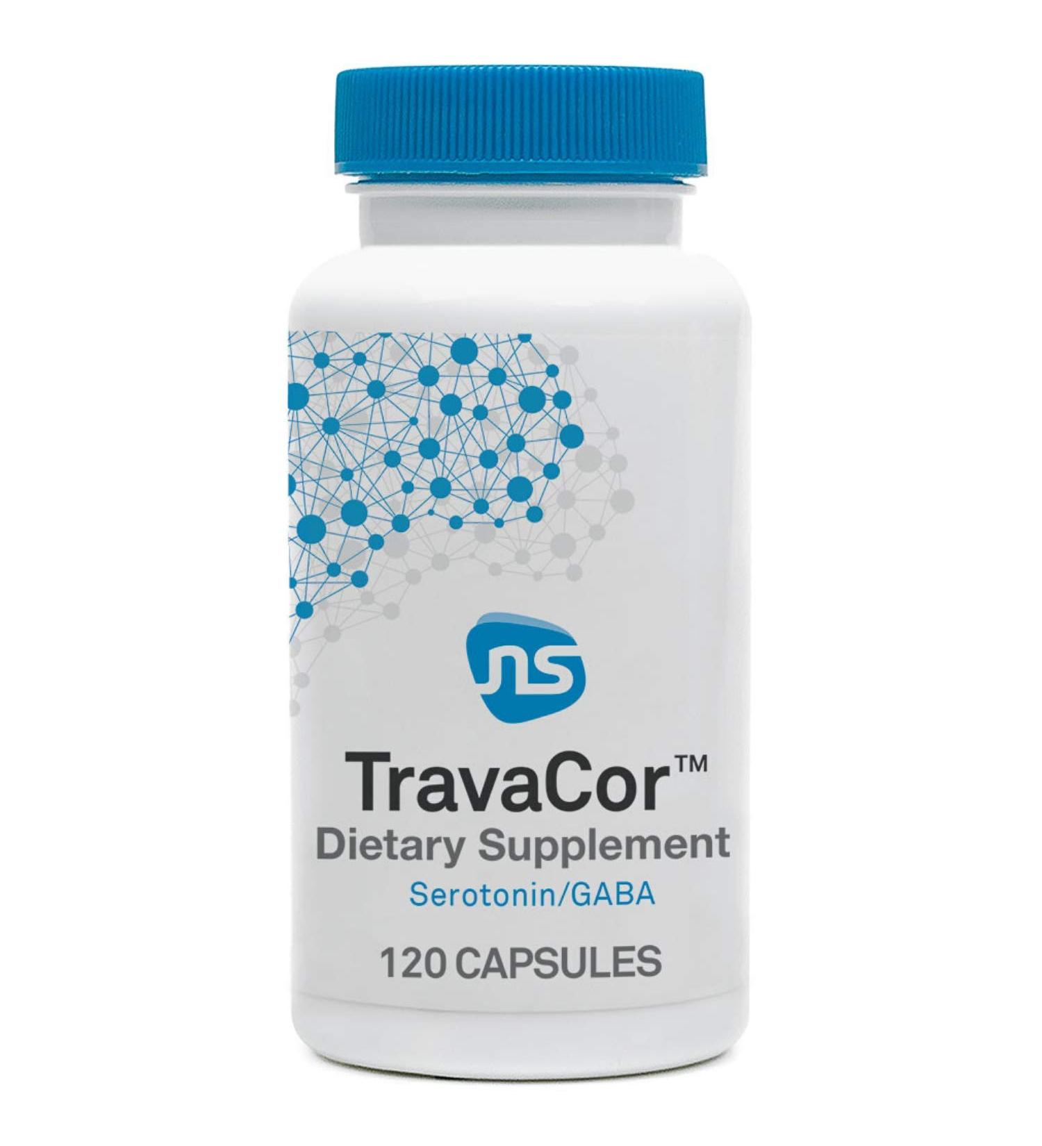 NeuroScience TravaCor - Serotonin Supplement with L-Theanine, 5-HTP, B12, and Vitamin B6 - Mood Enhancement, Stress Reduction - 120 Capsules - Buy Online on GoSupps.com