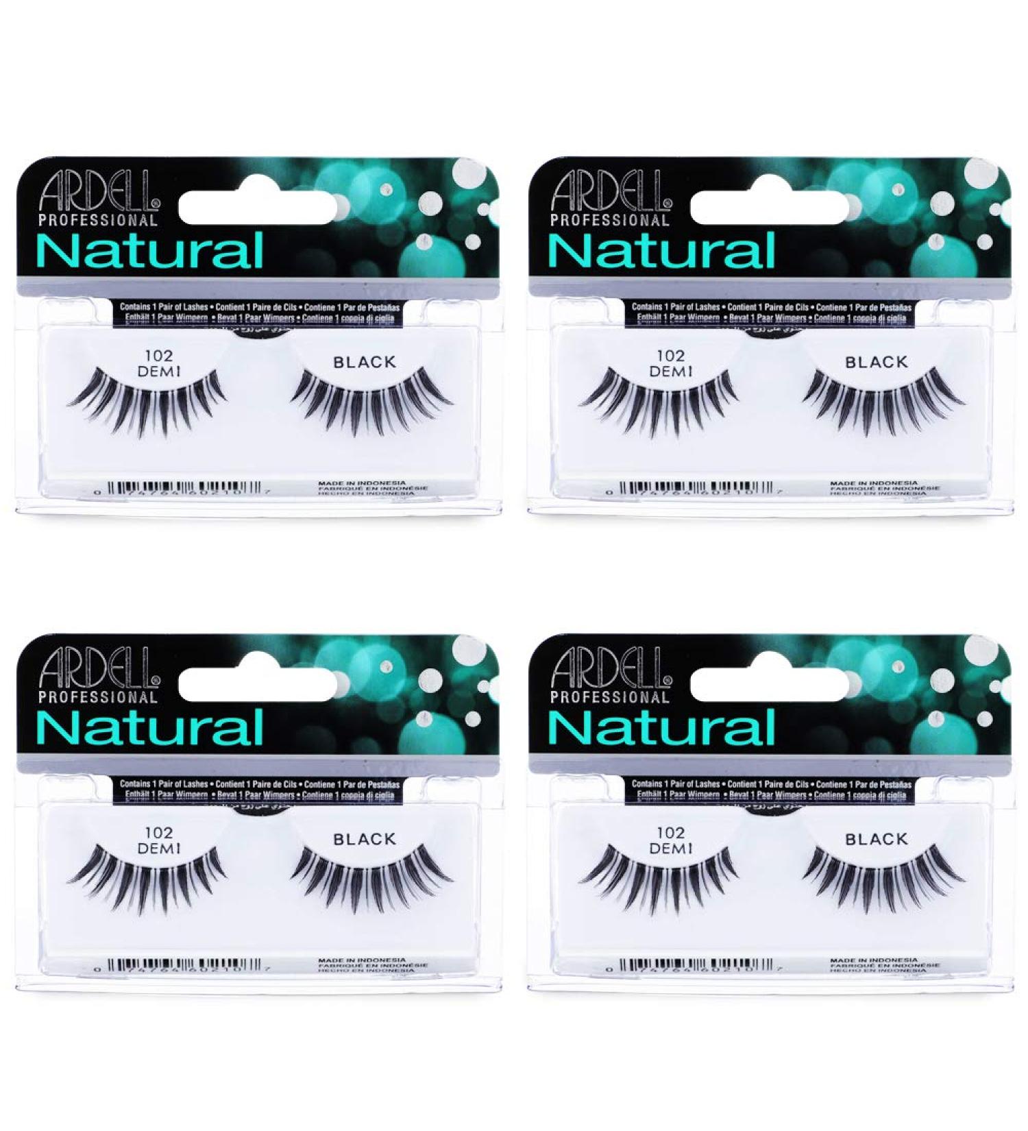Ardell Natural Lashes False Eyelashes 102 Black Demi - 4 Pack - Buy Online on GoSupps.com