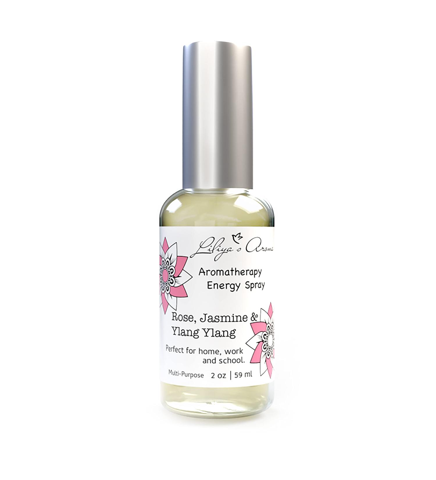LILIYAS AROMA Aromatherapy Energy Spray with Rose, Jasmine & Ylang Ylang Essential Oils | Natural Air Freshener, Pillow Mist, Room Spray & Home Fragrance - 2 oz - Buy Online on GoSupps.com