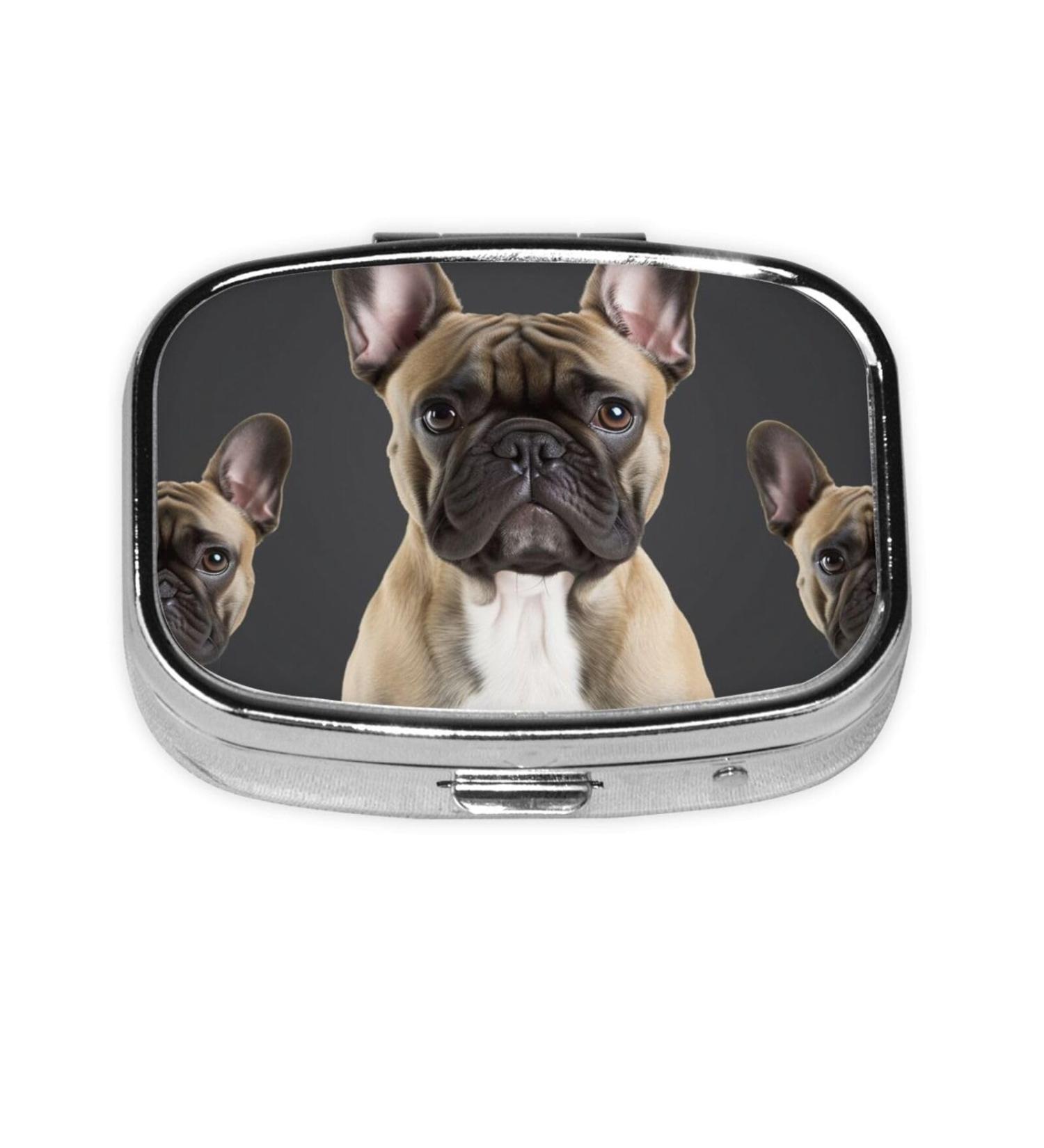 French Bulldog Pill Case - Cute 2 Compartment Travel Pill Organizer for Purse & Pocket | Ideal Gifts - Buy Online on GoSupps.com