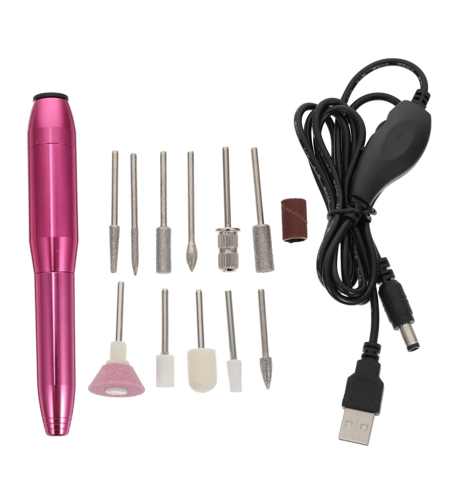 Lurrose 1Set nail polisher electric nail file pen acrylic nail wireless nail drill nail polishing file esmalte de gel para u as Electric Manicure Nail File portable aluminum Rosy - Buy Online on GoSupps.com