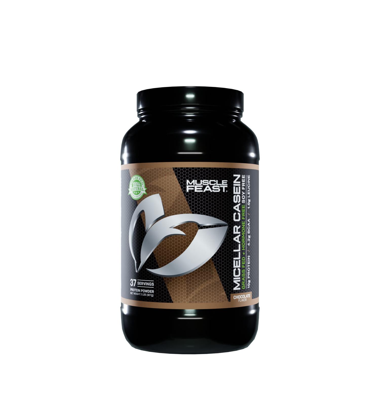 Muscle Feast Micellar Casein Protein - All Natural, Pasture Raised, Hormone & Soy Free, Chocolate 2lb - Buy Online on GoSupps.com