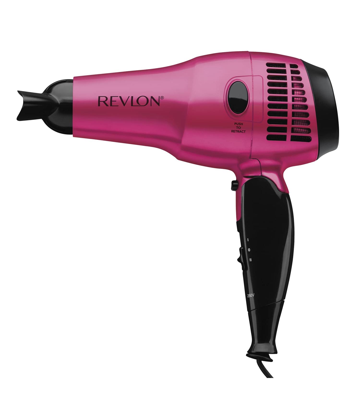 Revlon RVDR5012FPNK Ionic Ceramic Hair Dryer Tourmaline Technology Travel Friendly Retractable Cord Folding Hair Dryer 1875W Pink - Buy Online on GoSupps.com