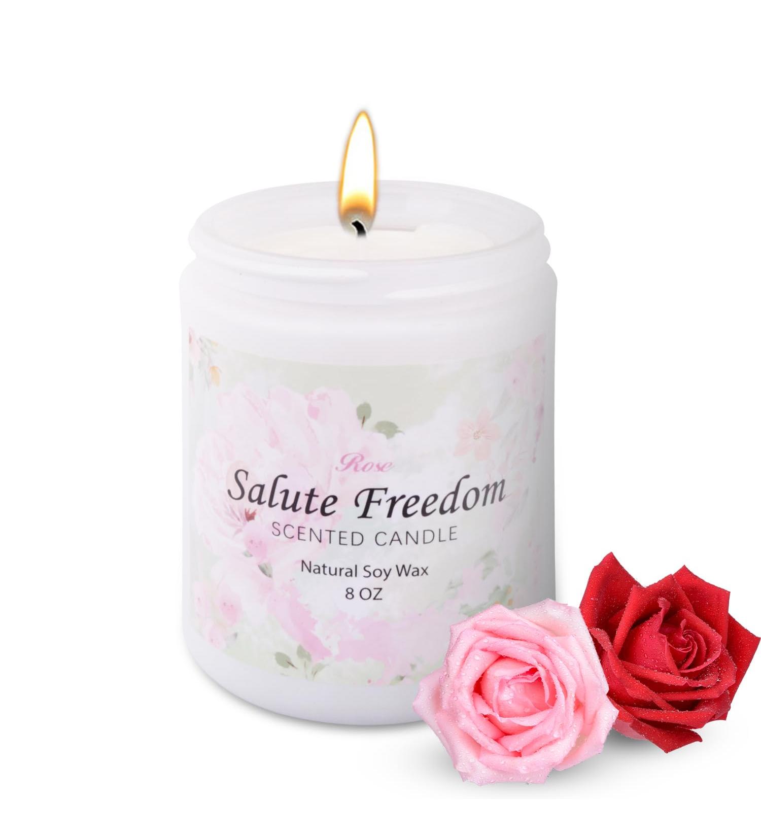 Scented Candles Set for Home Aromatherapy - Long-Lasting Rose Candle (8 oz 46H) | Perfect Gift for Women - Birthday Christmas Mother's Day & More - Buy Online on GoSupps.com
