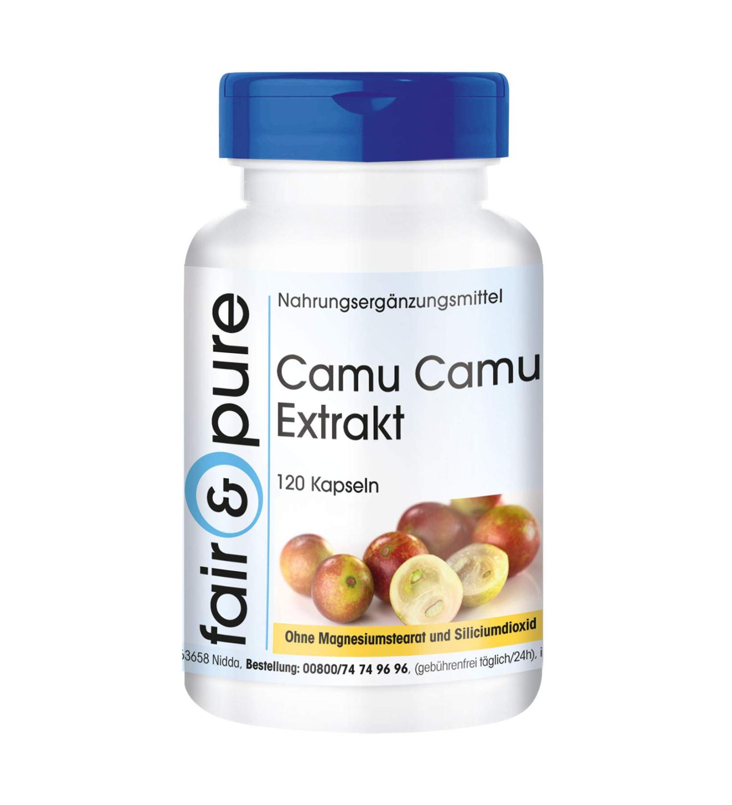 SoMatEm Fair & Pure Camu Camu extract 500mg vegan 120 capsules natural vitamin C - Buy Online on GoSupps.com