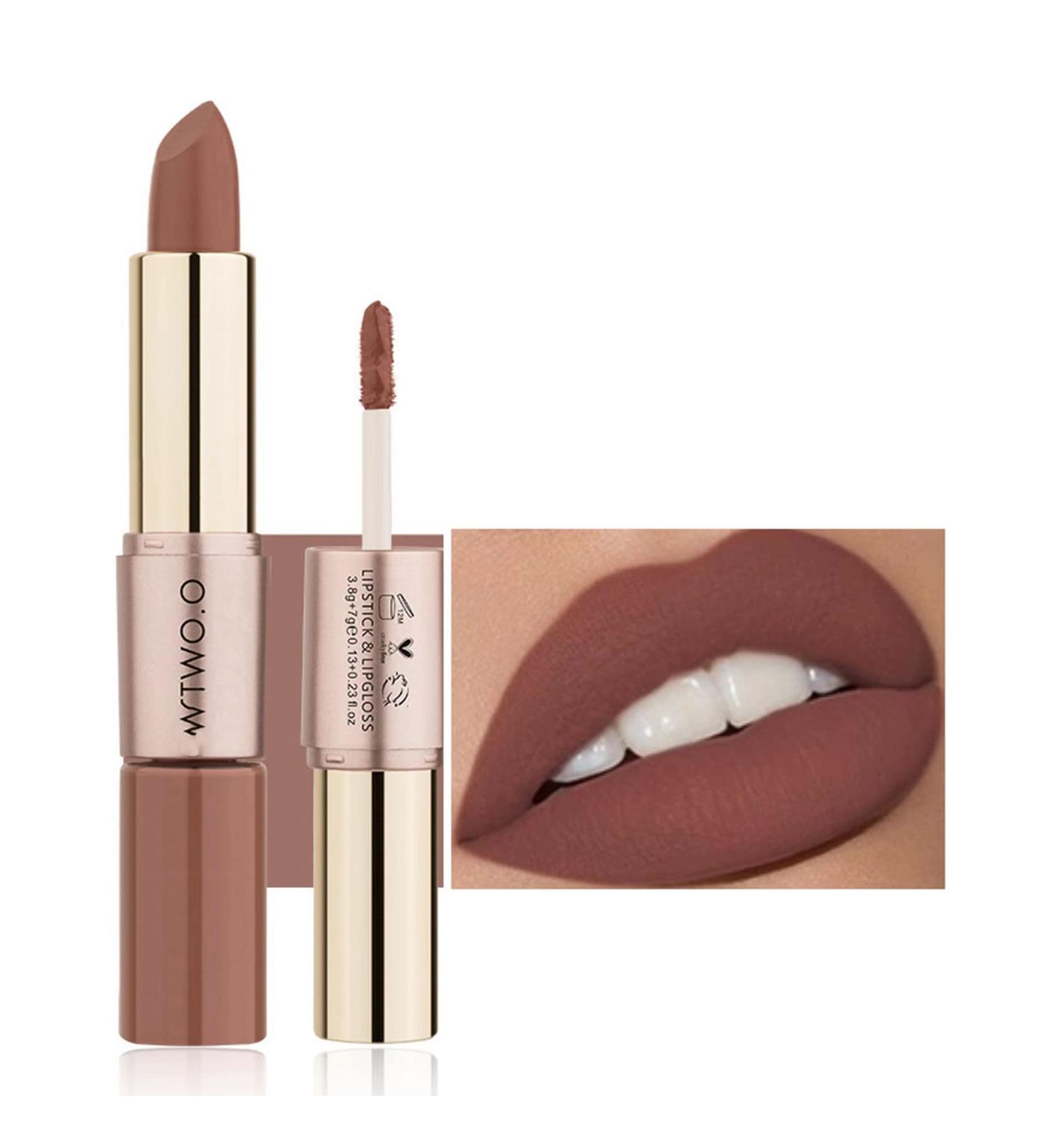 Matte Lipstick & Lip Gloss Set | Long Lasting & Pigmented in C08 Brownish Red - Buy Online on GoSupps.com