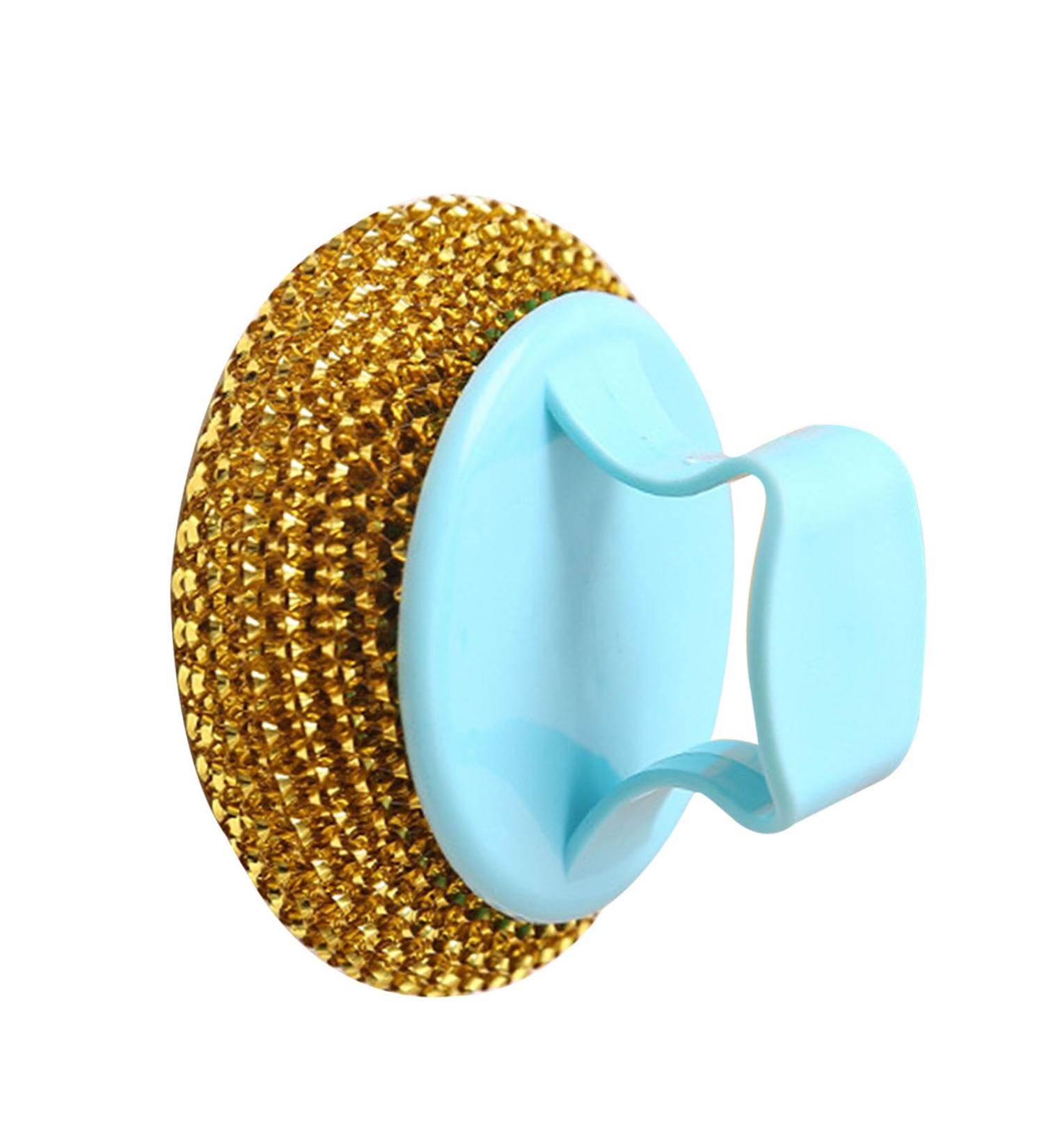 Pots Metal Sponges Easy to Use Durable Practical Stainless Steel Wire Ball with Handle for Kitchen (Gold) - Buy Online on GoSupps.com