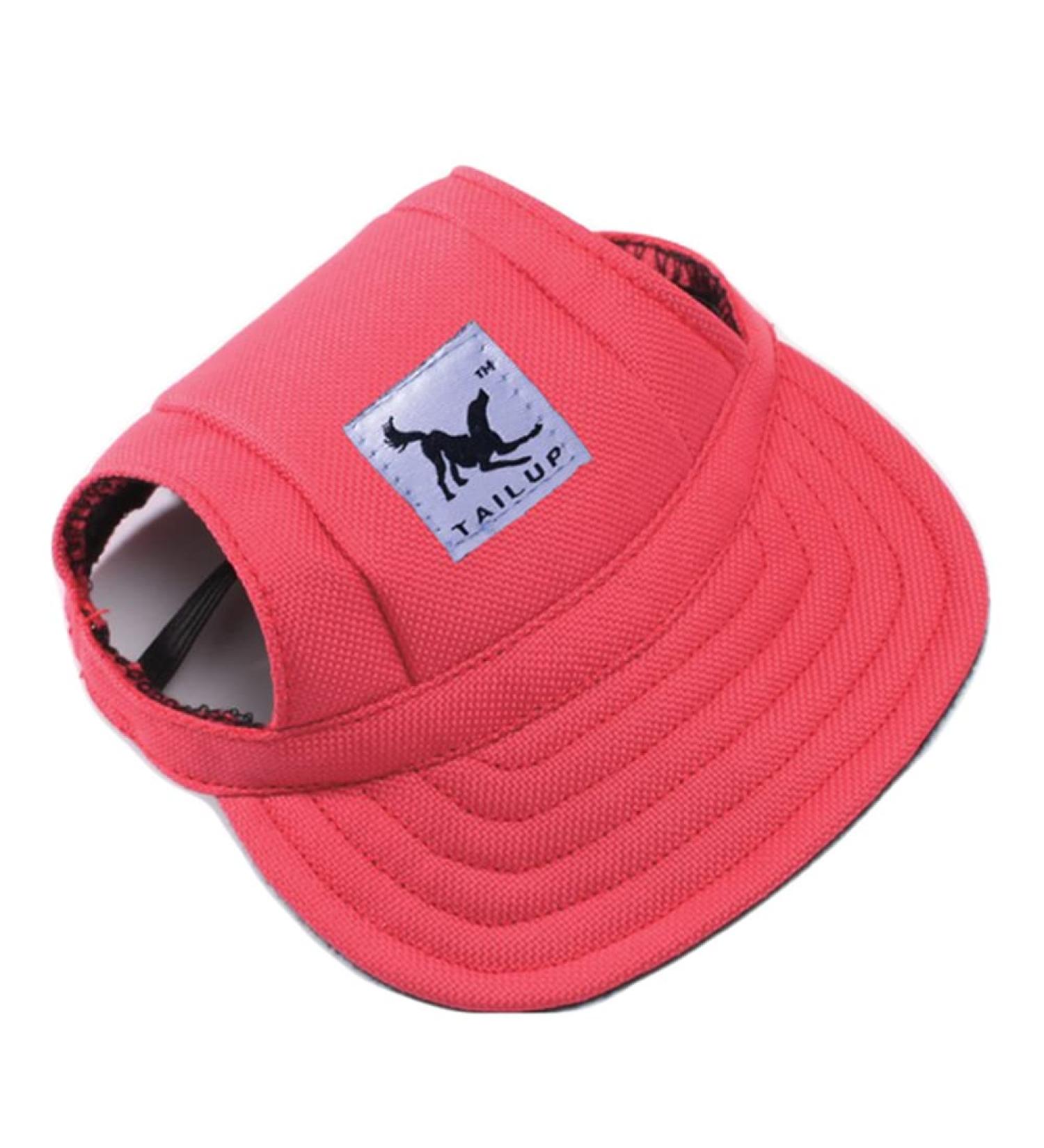 Stylish Red Baseball Cap for Dogs - Sun Protection & Comfort - Adjustable Fit with Ear Holes - Buy Online on GoSupps.com