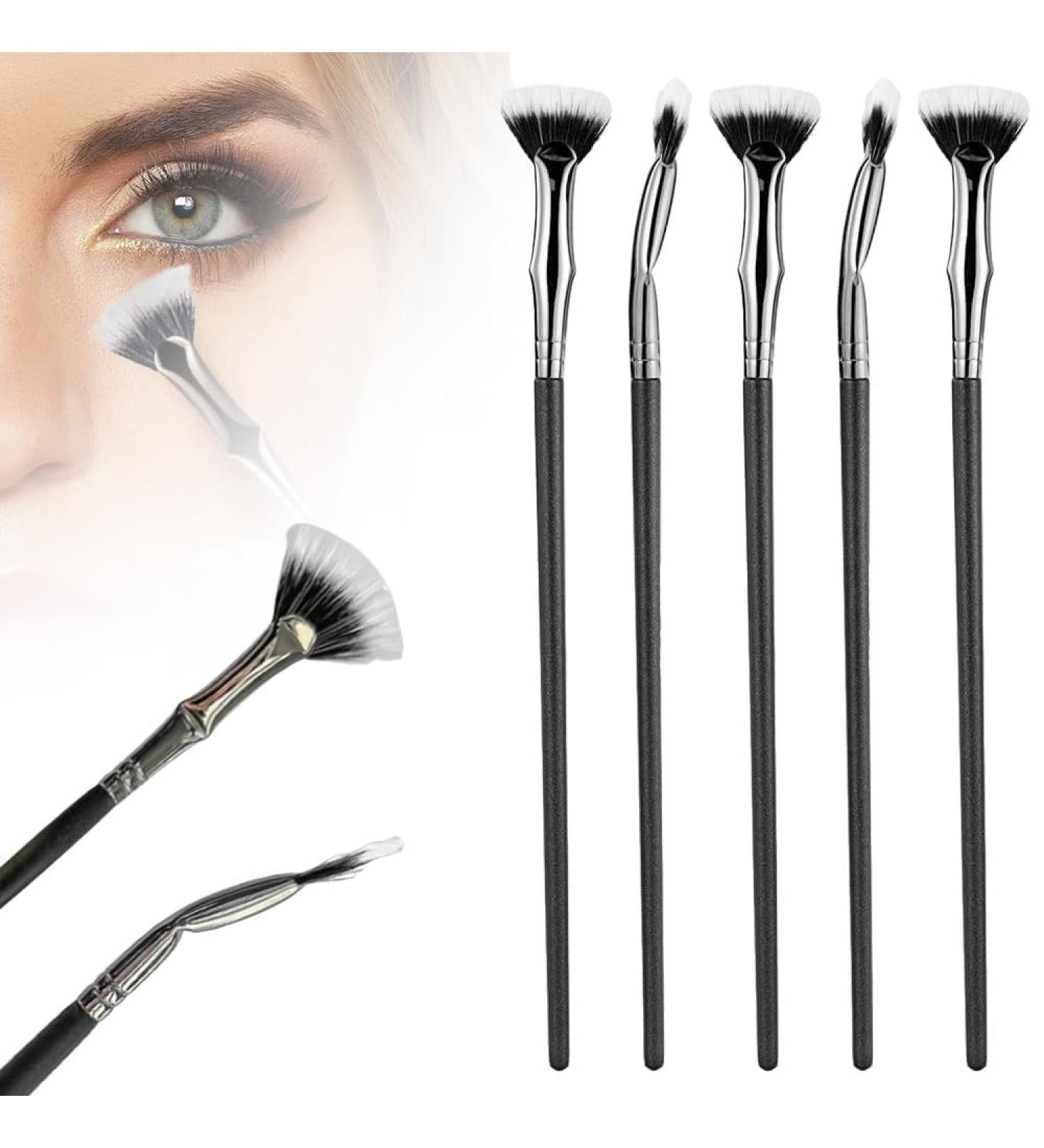 Folding Angle Scalloped Lash Brush Mascara Fan Brush for Lashes Angled Fan Shaped Eyelash Brush Lash Wand Brush Makeup Tool for Upper Lower Eye Lash (5 Pcs) - Buy Online on GoSupps.com