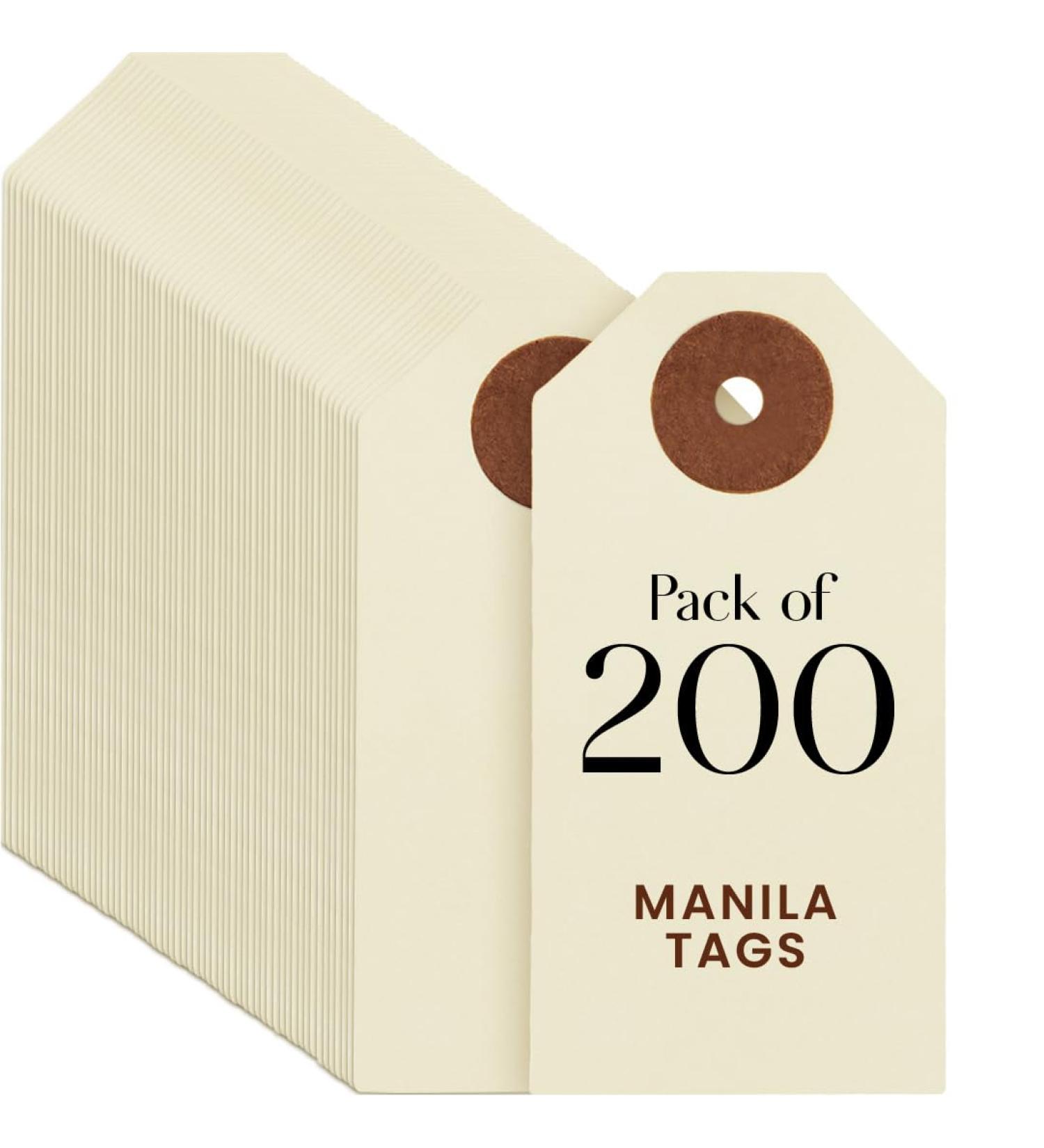9pt Creme Manila Tag Set of 200 Size #1 - Buy Online on GoSupps.com