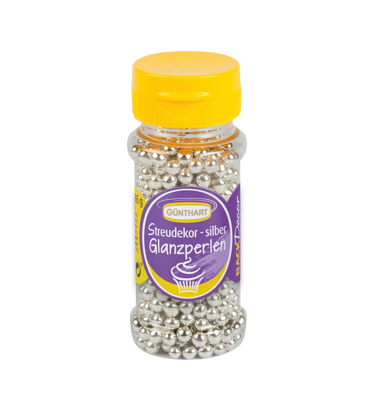 G nthart Backdecor Silver Gloss Pearls | Sprinkle Streudeko | 65g Silver Chocolate Balls for Baking and Decorating | Premium Quality Edible Decorations - Buy Online on GoSupps.com