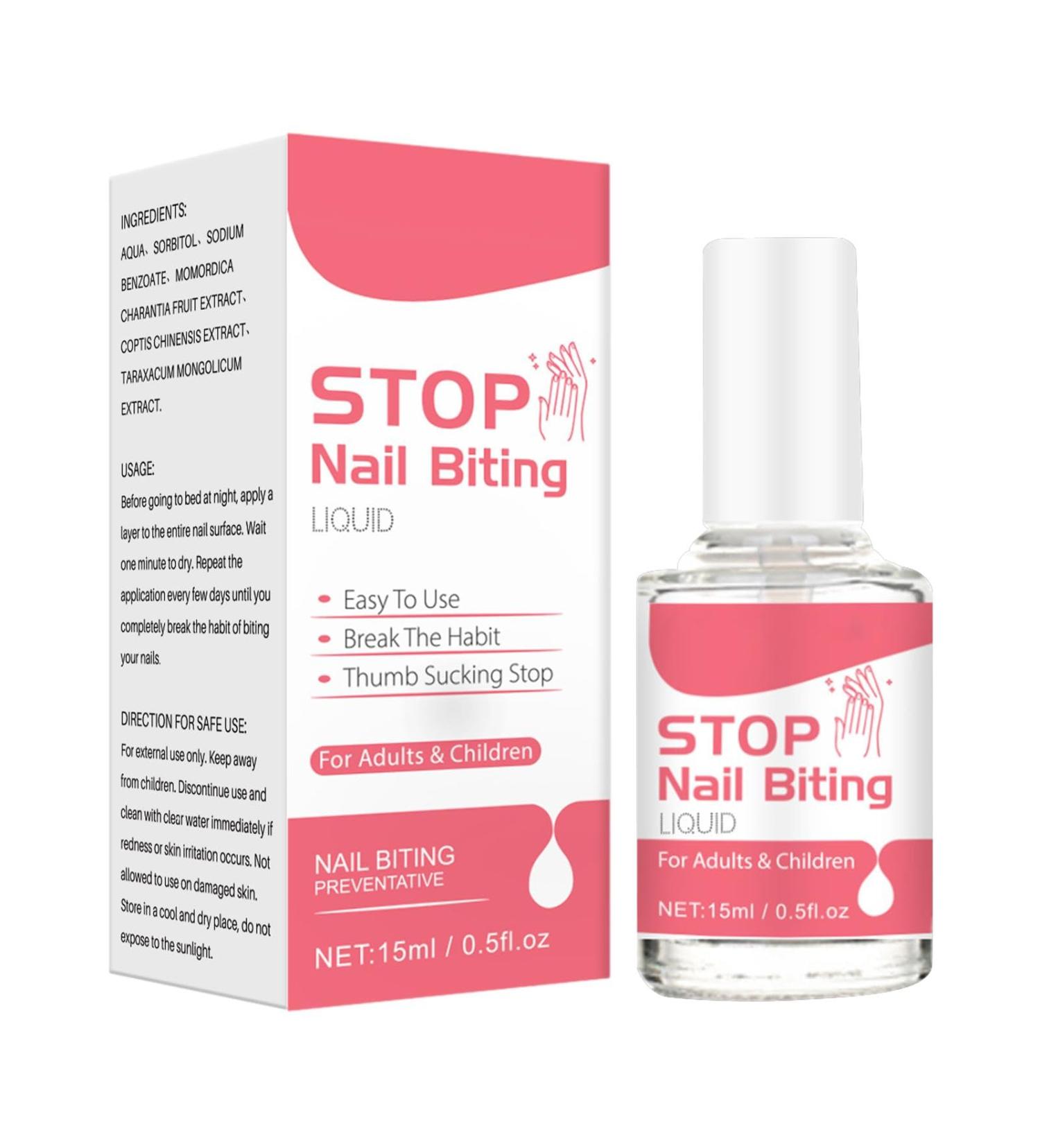 2 Stop Nail Biting - 15ML Anti-Nail Biting Polish Nail Biting Prevention Polish Stop Nail Biting Polish Thumb Sucking Stop Safe & Effective Bitter Taste For Kids - Buy Online on GoSupps.com