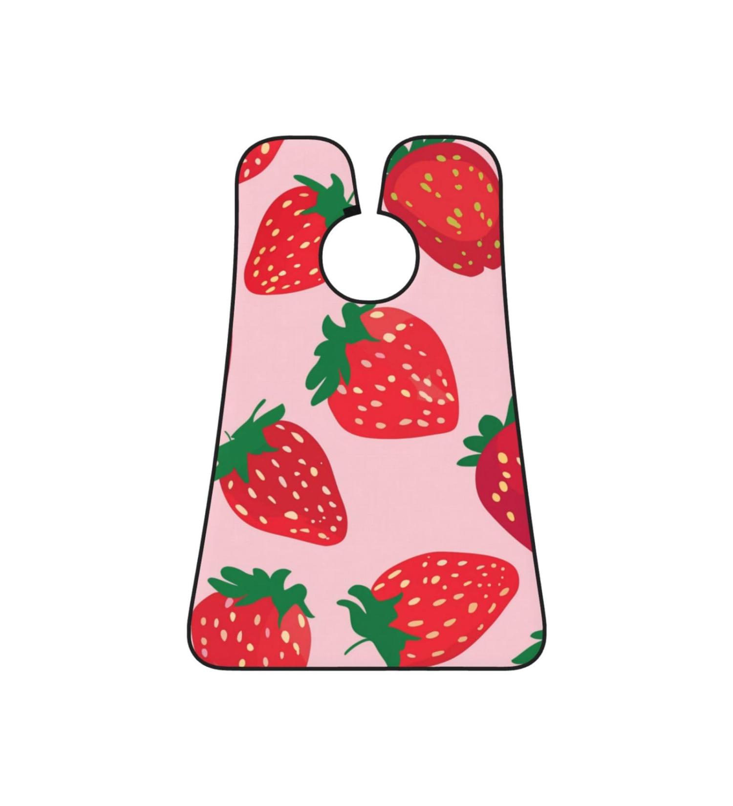 Buy Pink Strawberries Print Beard Bib Apron | Non-Stick Hair Catcher for Men | Perfect Shaving Gift | International Shipping - Buy Online on GoSupps.com
