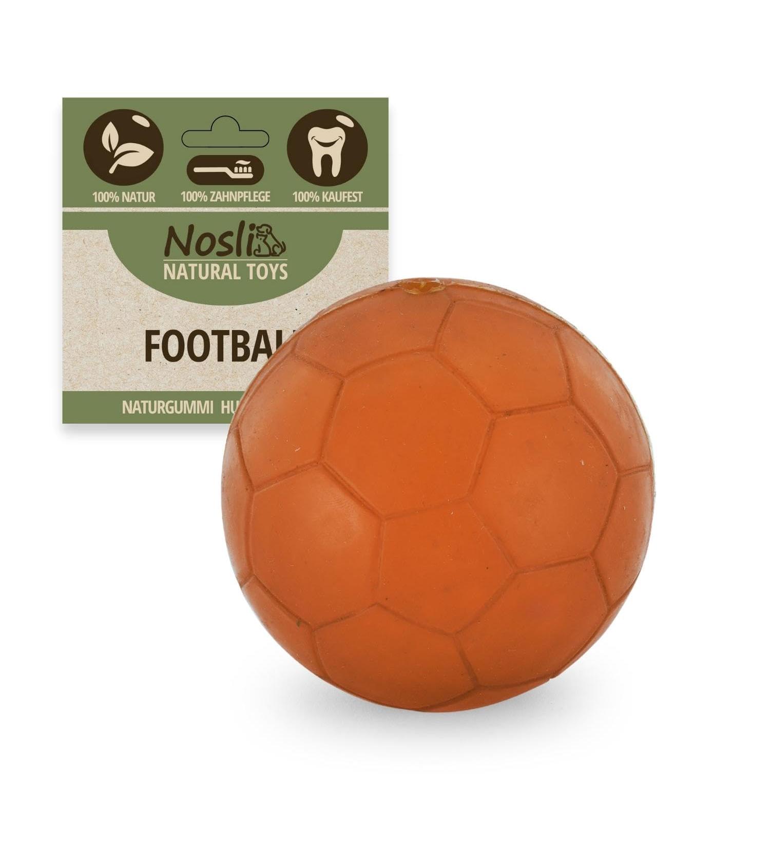 Nosli Natural Toys Football | Premium 100% Natural Rubber Dog Ball | Dental Care Kit for Small & Big Dogs | Durable Play Ball for Pets - Buy Online on GoSupps.com