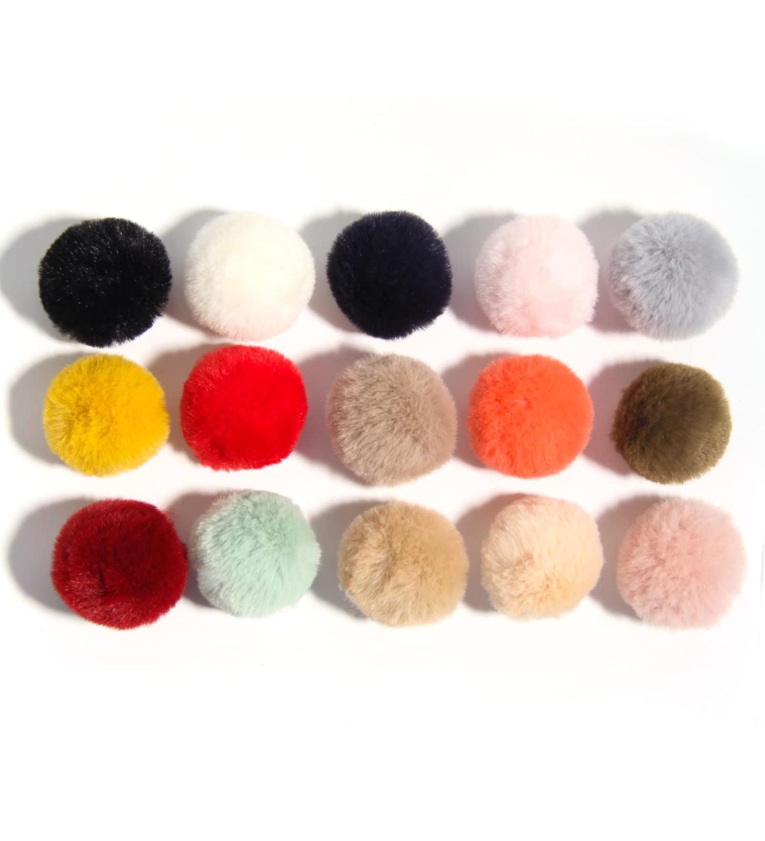 Pack of 30 Mini Faux Fur Pom Poms Beads - Handmade DIY Crafts - 30mm Mix Colors - Buy Online on GoSupps.com