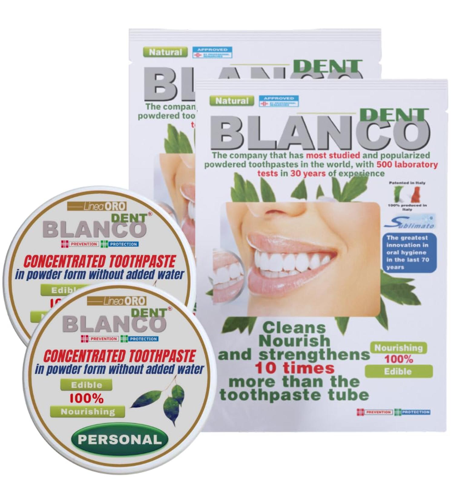 Fluoride-Free Powder Toothpaste - 2 Bags & 2 Jars for Natural Teeth Whitening & Healthy Gums - International Shipping - Buy Online on GoSupps.com
