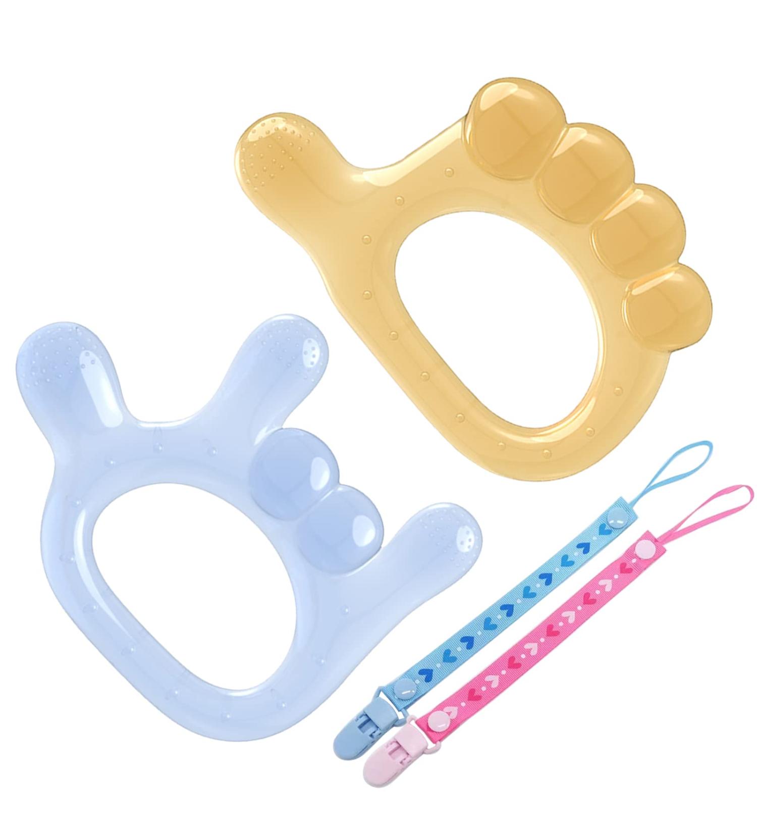 BPA-Free Silicone Baby Teething Toys - Teether Pain Relief Chew Toy for Infants & Toddlers 0-12 Months - Soothes Sore Gums for Boys & Girls - Buy Online on GoSupps.com