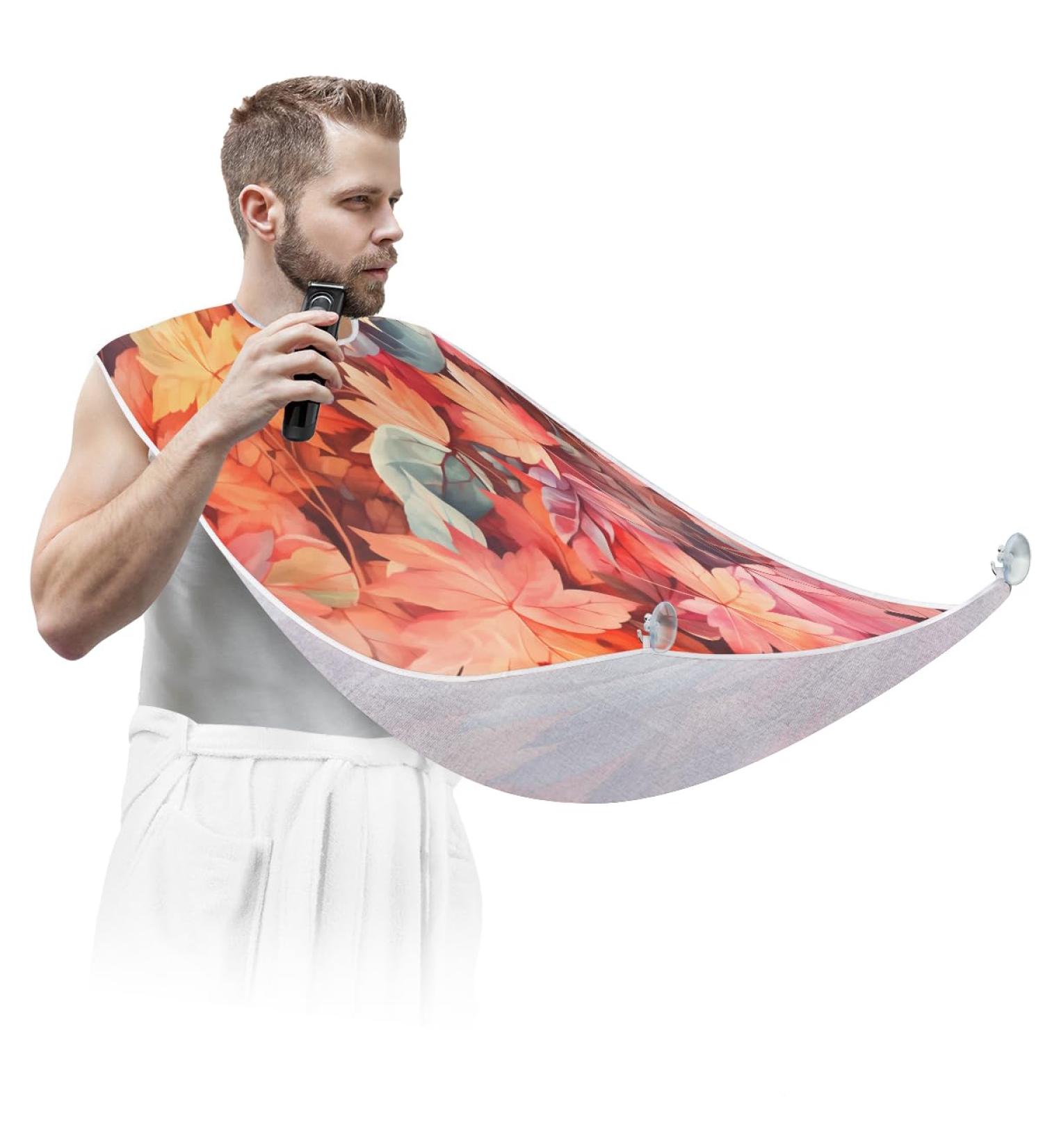 Maple Leaf Beard Bib Apron Ultimate Beard Hair Catcher for Men | Perfect Father's Day & Anniversary Gift with 2 Suction Cups - Buy Online on GoSupps.com