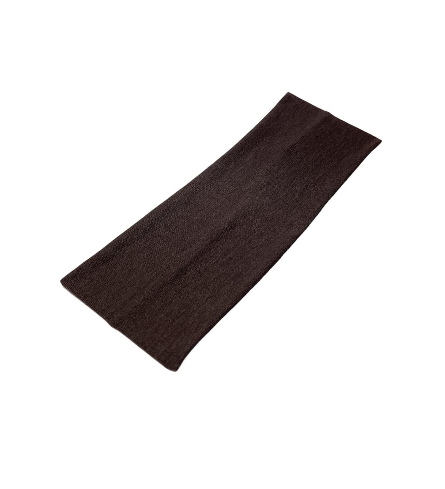 WESTEND CHOICE 9cm Wide Headbands Soft Head Band Plain Stretchy Unisex Kylie headband Bandeau Headbands for Women & Men Gym Yoga Hair Band (Dark brown)