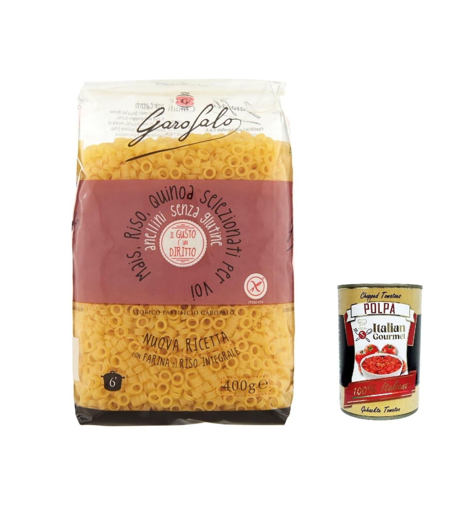  Italian Gourmet E.R. Garofalo Anellini Senza Set of 5 bags of gluten-free gluten-free gluten-free gluten-free gluten-free Italian flavor Gourmet Polpa 400 g - Buy Online on GoSupps.com