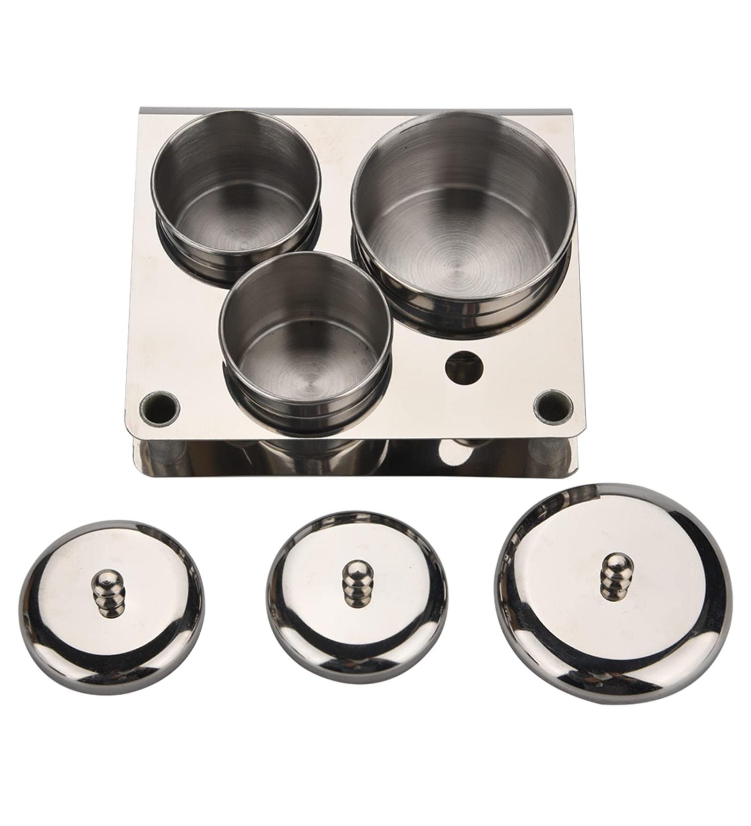 Stainless Steel Nail Art Mini Powder & Liquid Set with 3 Professional Cups Brush Holder. Rust-Resistant Enhance Your Work Image - Buy Online on GoSupps.com