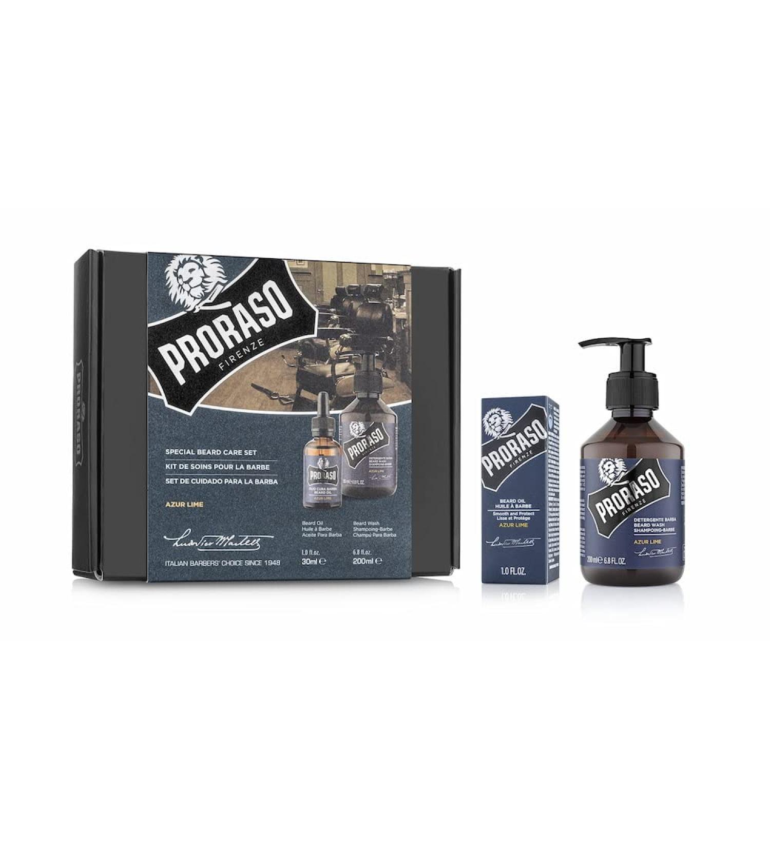 Proraso Beard Care Kit for Men - Sandalwood Beard Wash & Oil for Thick Coarse Beards | Cleanse Tame & Detangle | International Shipping - Buy Online on GoSupps.com