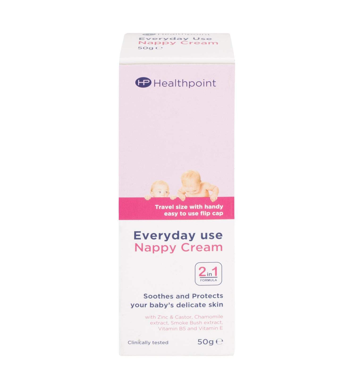Healthpoint Everyday Use Nappy Cream formula soothes and protects baby's skin 50g