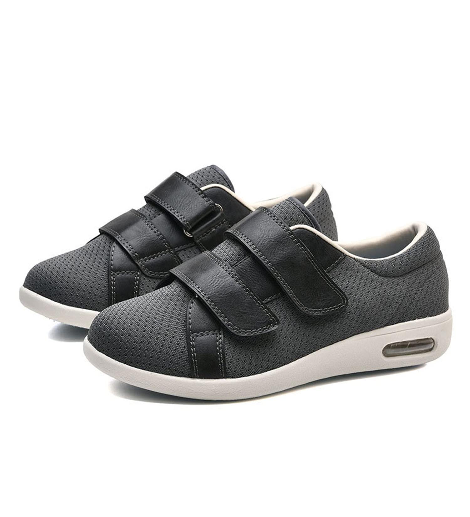 Women's Wide Width Diabetic Orthopedic Shoes - Adjustable Strap, Non-Slip, Lightweight - Ideal for Elderly, Arthritis, Bunions - Grey, Size 8.5 - Buy Online on GoSupps.com