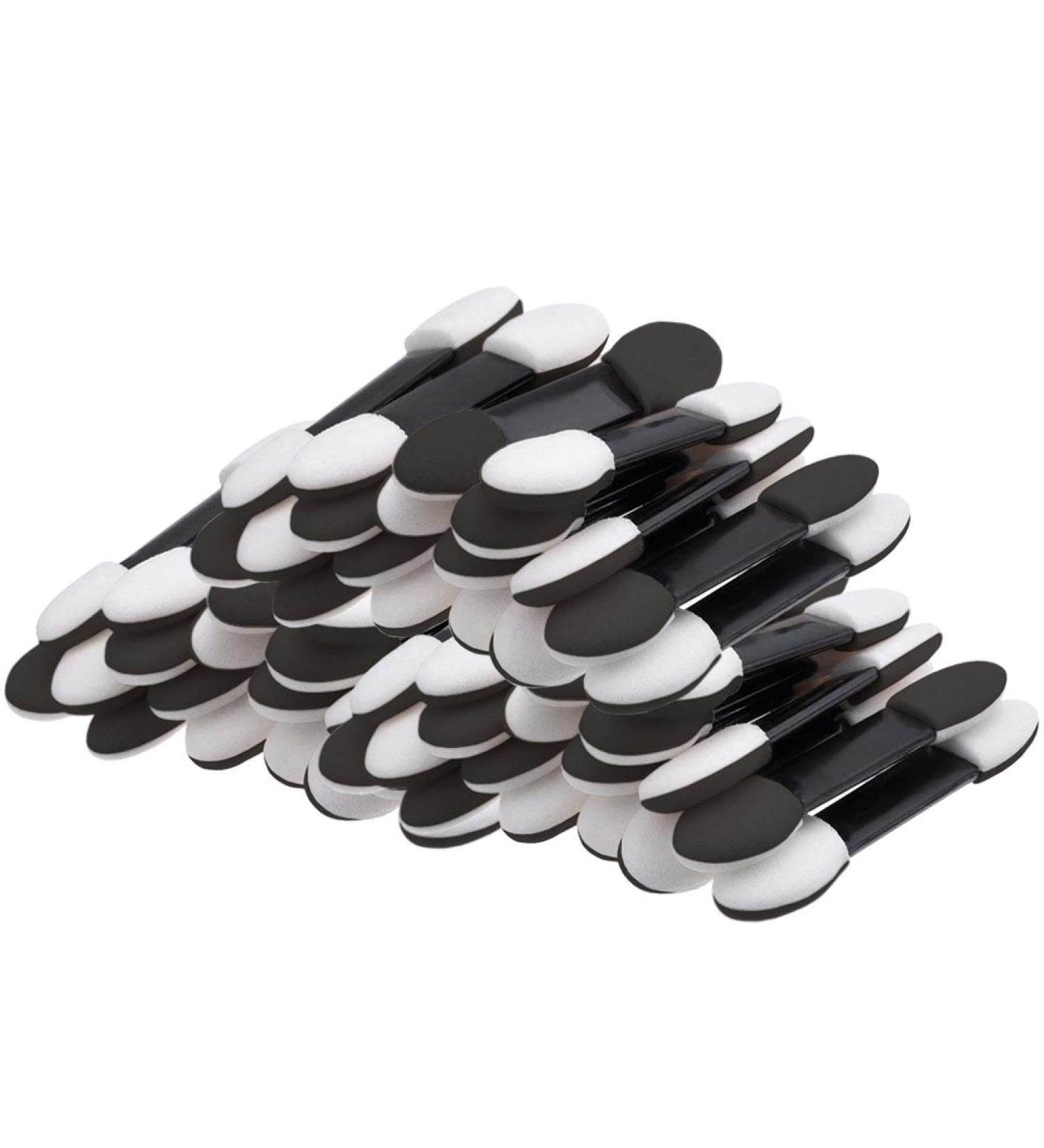 KINGMAS 100 Pcs Disposable Double Ended Sponge Brush EyeShadow Applicator Makeup Tools (Black) - Buy Online on GoSupps.com