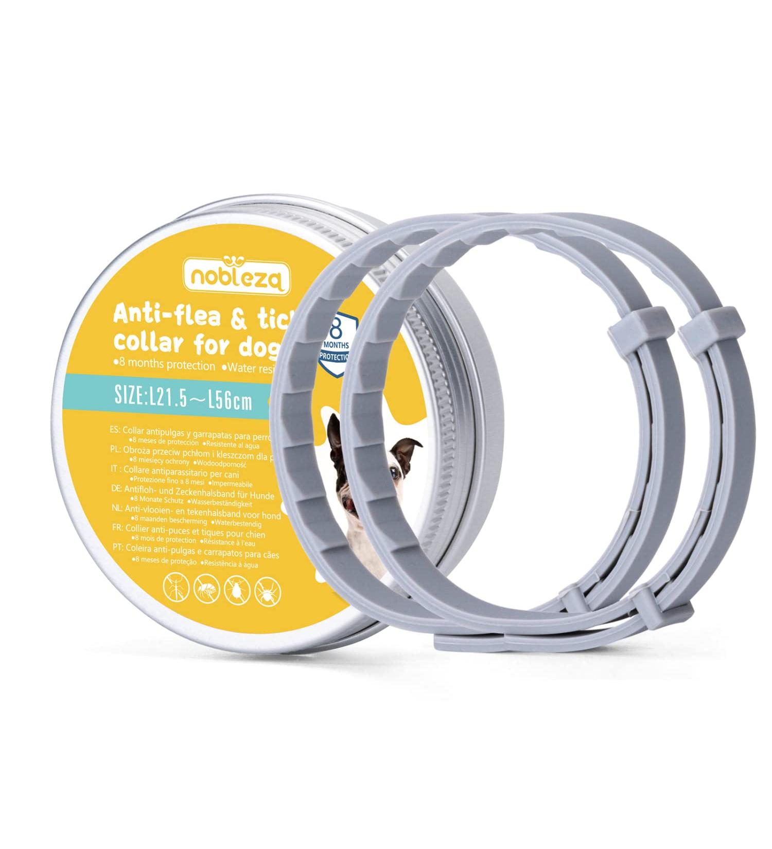 Nobleza Dog Tick Collar - 2 PCs Waterproof Adjustable Up to 8 Months Flea & Tick Protection 100% Natural Ingredients - Best for International Shipping - Buy Online on GoSupps.com