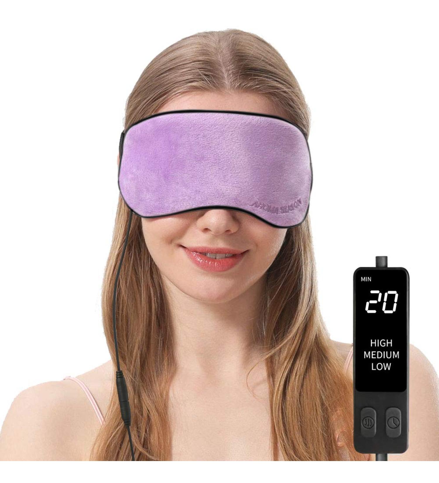 Heated Eye Mask - USB Steam Warm Compress for Puffy Eyes & Dry Eye Relief (Violet) - Buy Online on GoSupps.com