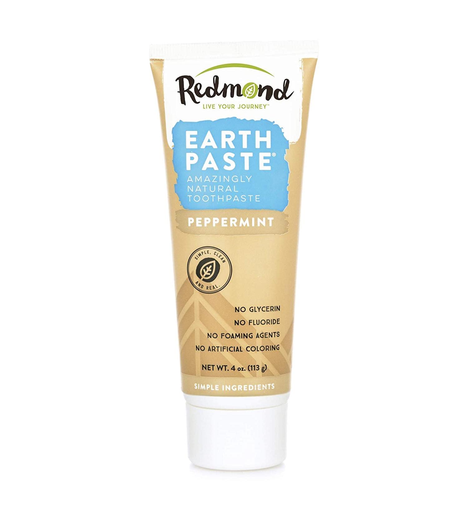 Redmond Earthpaste - Natural Non-Fluoride Peppermint Toothpaste (4 oz Tubes, 12 Pack) - Buy Online on GoSupps.com