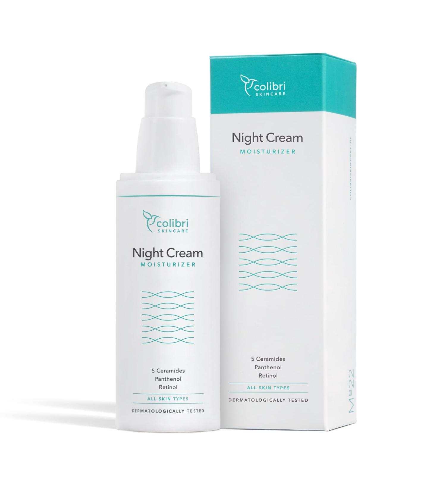 Colibri Skincare Night Cream 80ml | Retinol & Hyaluron Anti-Aging Cream for Women & Men | Nourishing Wrinkle Treatment | Made in Germany - Buy Online on GoSupps.com