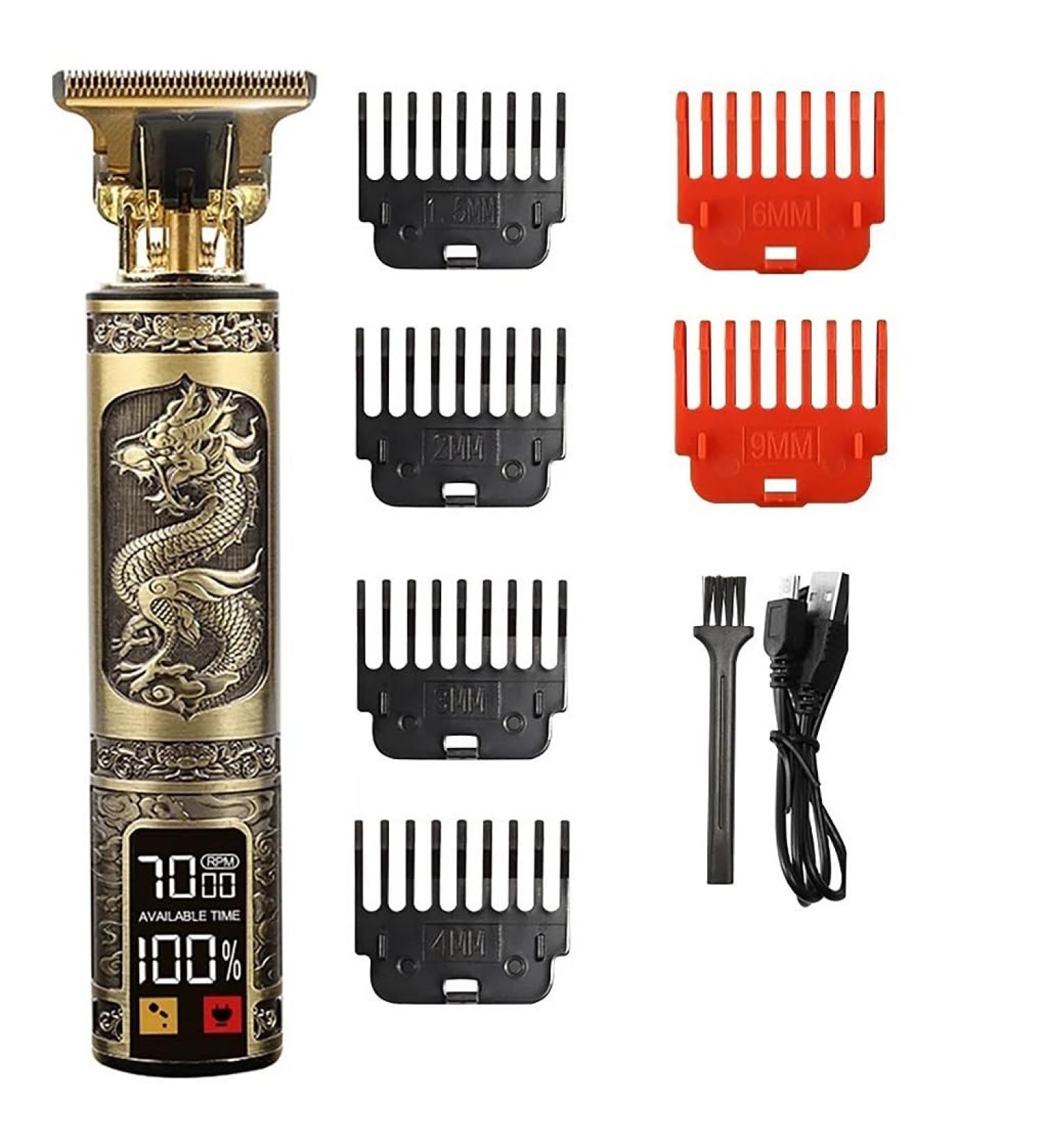 Buy USB Rechargeable Gold Light Hair Clippers - Electric LCD Trimmer for Precision Hair Carving & Grooming | International Shipping Available - Buy Online on GoSupps.com