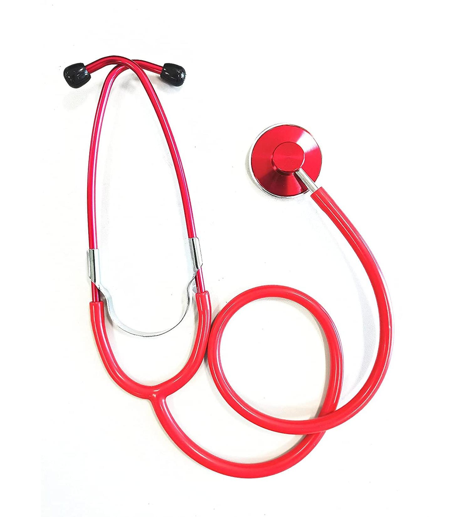 Single Head Stethoscope for Students Nurse Doctor Vet Light Weight (Red)