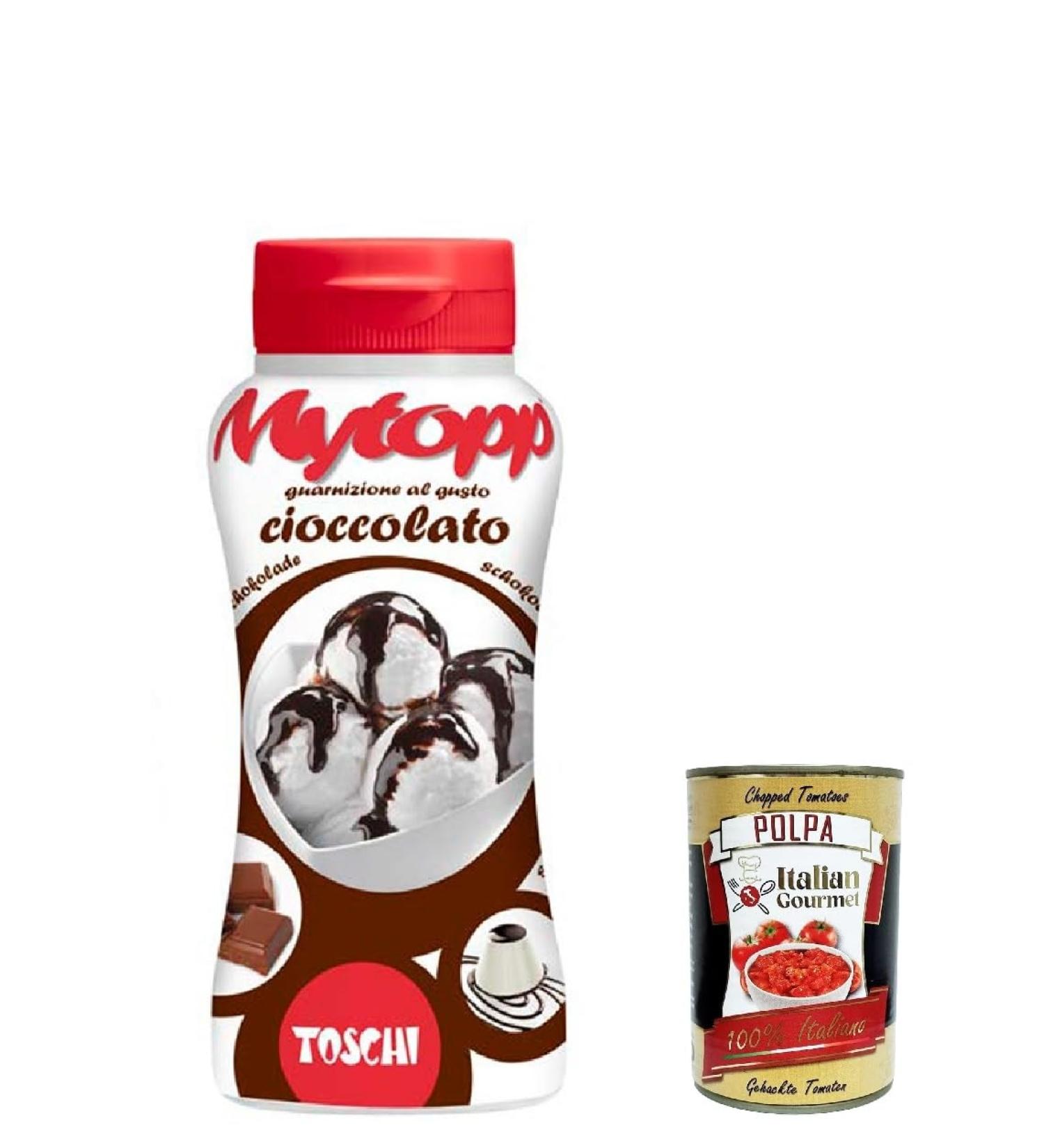  Italian Gourmet E.R. Toschi Topping Squeeze Cioccolato Set of 6 Chocolate Sauces for Coffee Cocktails Ice Cups Porridge Pancakes and Pastries 200g + Italian Gourmet Polpa 400g - Buy Online on GoSupps.com