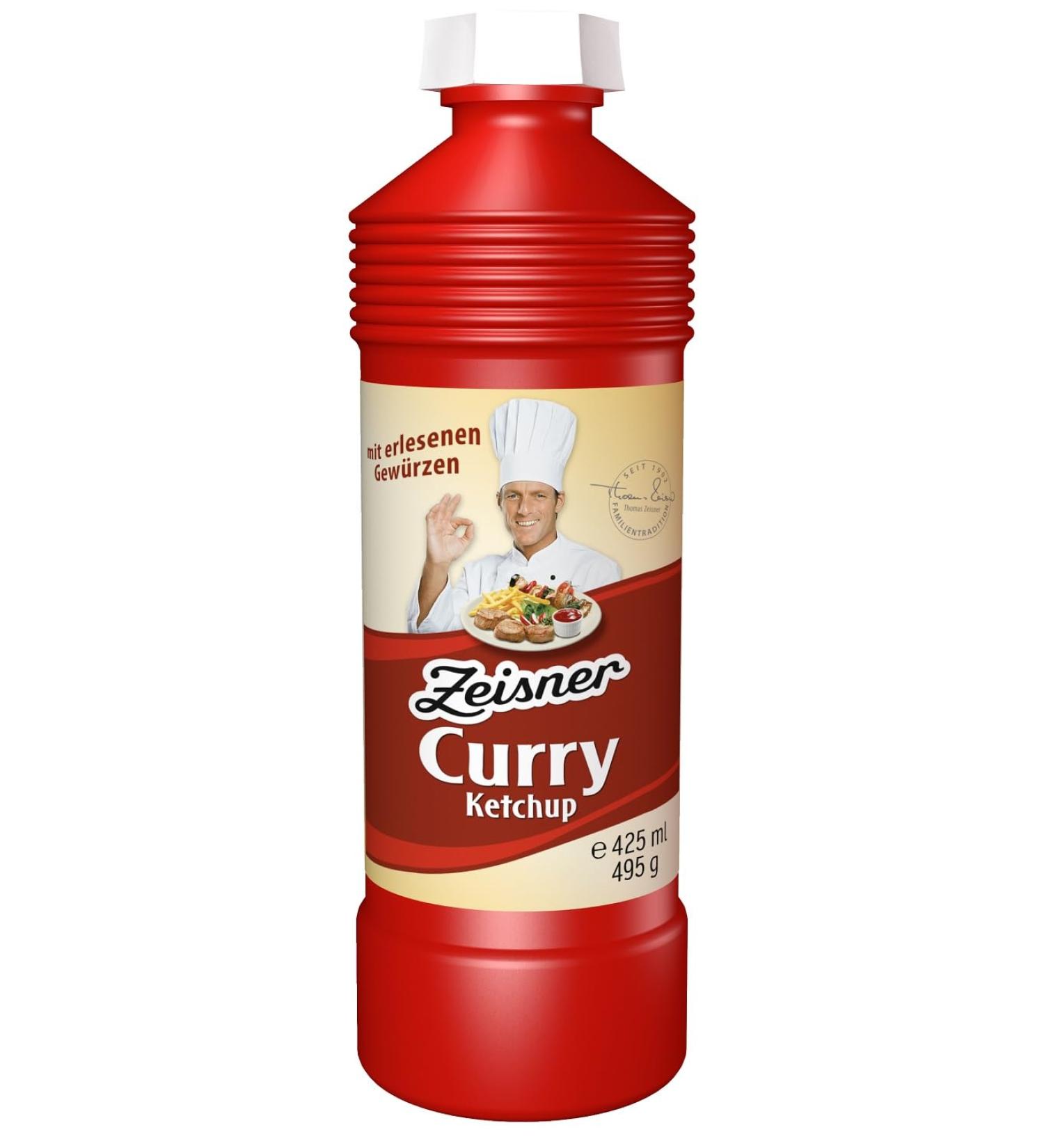 Zeisner curry ketchup with fine spices finely coordinated |From Grasberg near Bremen |Vegan |Of course without preservatives 425 ml curry 425 ml (1 Pack)
