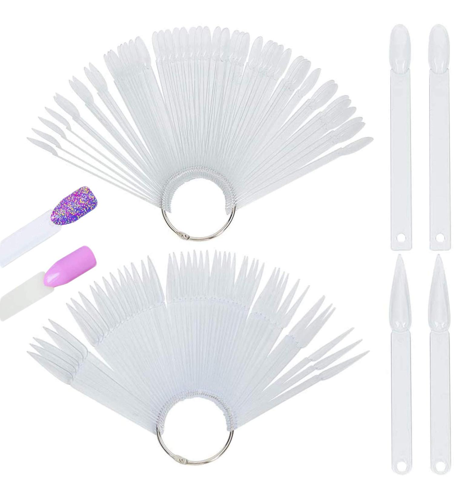 Niceneeded 100pc Transparent Nail Art Tips Sticks Display Board - Perfect for Polish Practice & Display with Metal Clasp - International Shipping Available - Buy Online on GoSupps.com