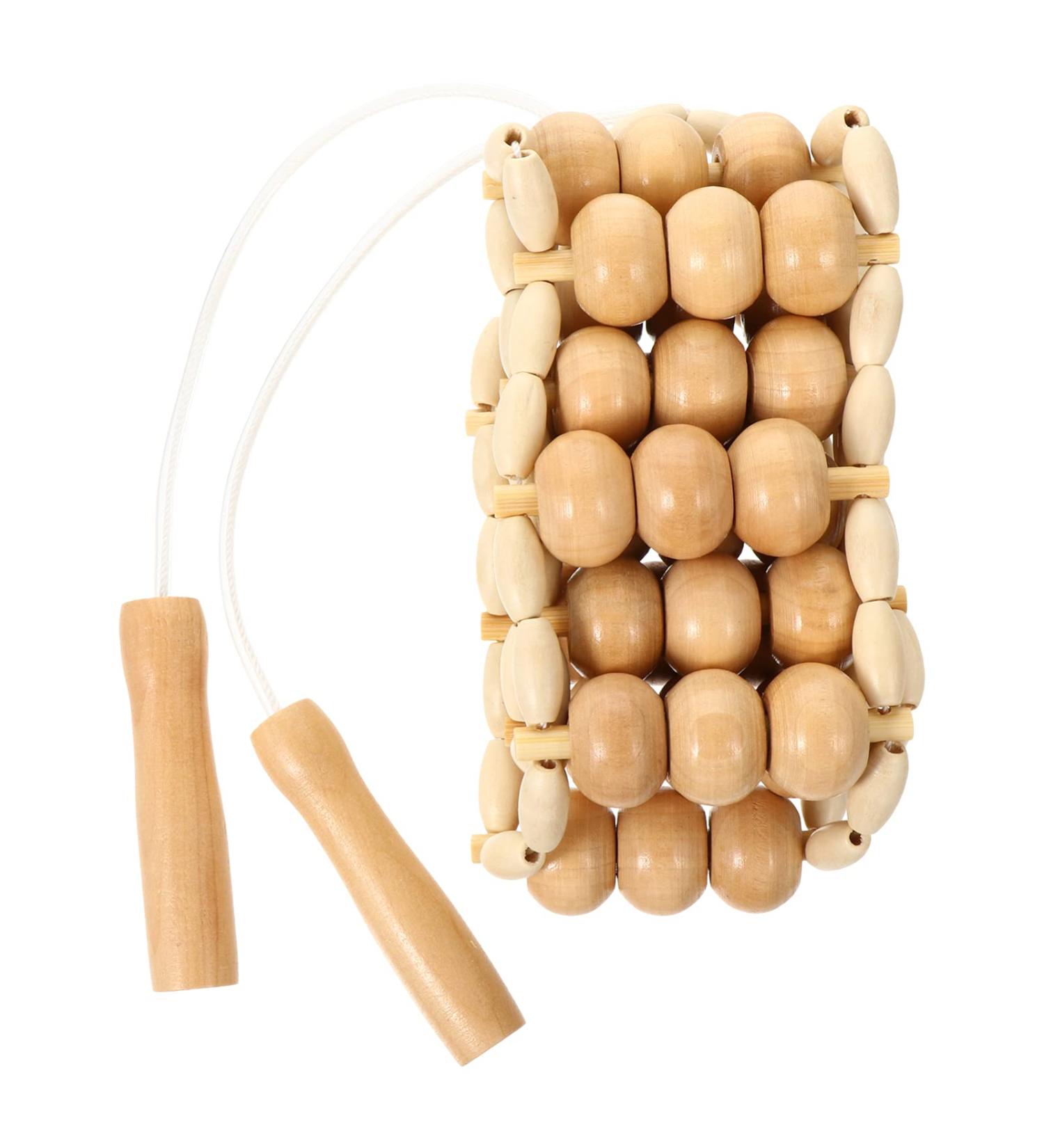 Handmade Wooden Massage Roller Rope - Portable Muscle Relief Tool for Back Waist Foot Neck & Leg | 1pc Trigger Point Design - Buy Online on GoSupps.com