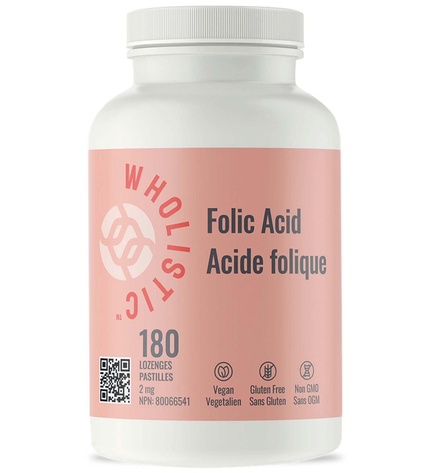 Wholistic Folic Acid - 180 lozenges - Buy Online on GoSupps.com