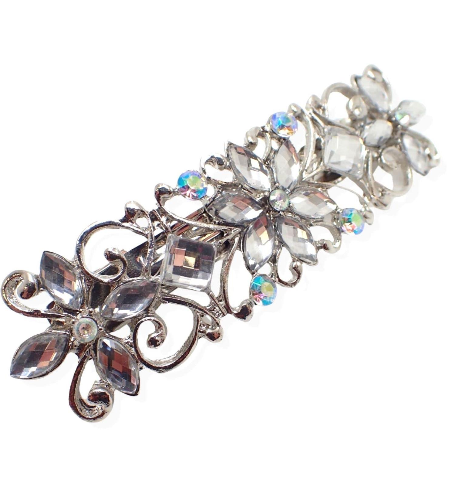 Buy Topkids Vintage Rhinestone Accessories - Butterfly & Flower Bridal Jewelry with Pearl Closure | Perfect for Weddings | 9 cm - Buy Online on GoSupps.com