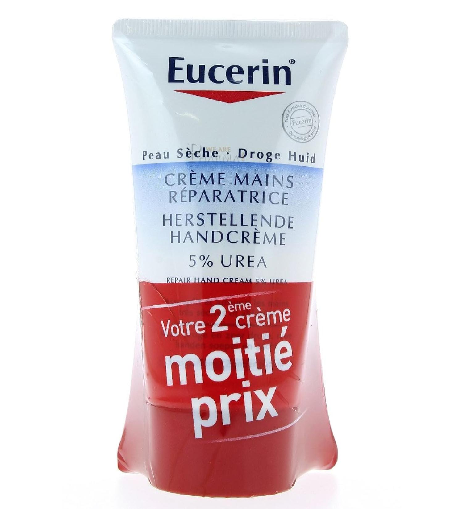 Eucerin UreaRepair PLUS Hand Cream - 5% Urea Pack of 2 (150 ml) | Intensive Moisture & Repair Dry Hands - International Shipping Available - Buy Online on GoSupps.com