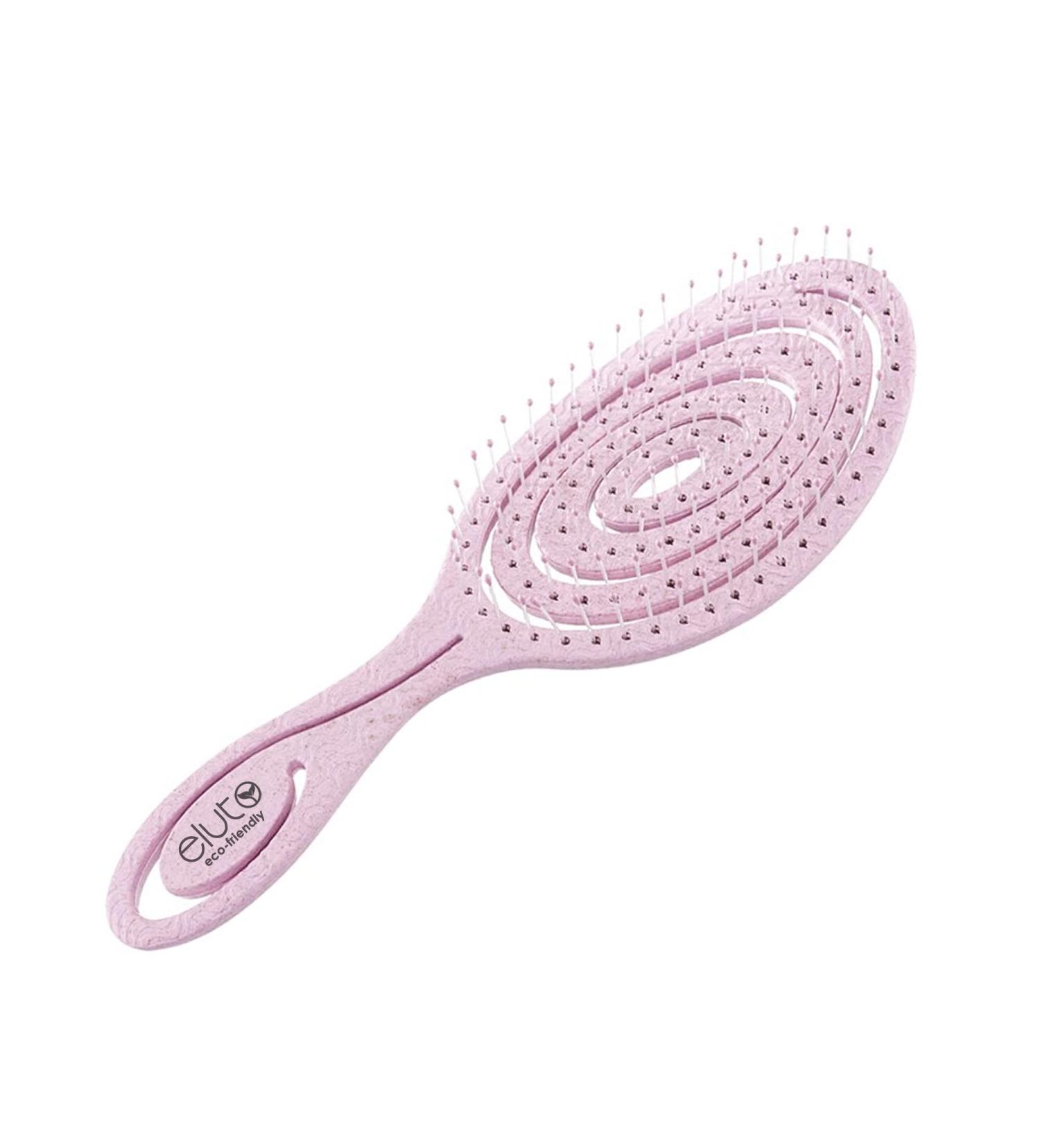 Biodegradable No Pull Hair Brush for Thick Curly/Straight Hair - Wet & Dry Detangling, Massaging Bristles - Pink - Buy Online on GoSupps.com