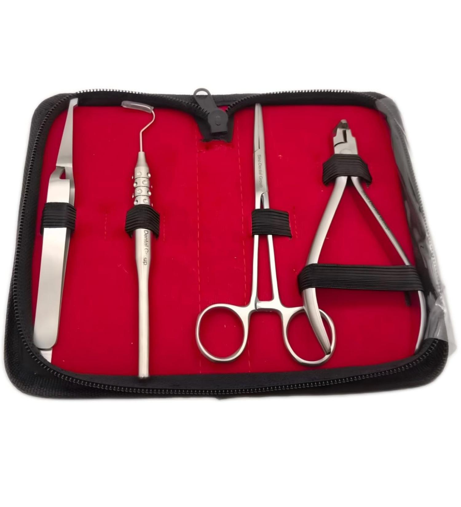 Complete DIY Braces Tool Plier Kit At Home 4PCS - Holding Brackets Change Color For Braces Ligature Ties Power Chain And Cutting Plier - Buy Online on GoSupps.com