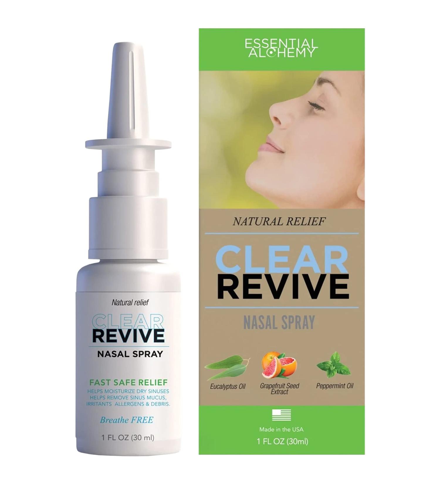 Clear Revive Nasal Spray: Fast Relief for Allergies, Sinus Irritation, Dryness & Mucus - Non-Drowsy, No Dependency - Adult (1pk) - Buy Online on GoSupps.com