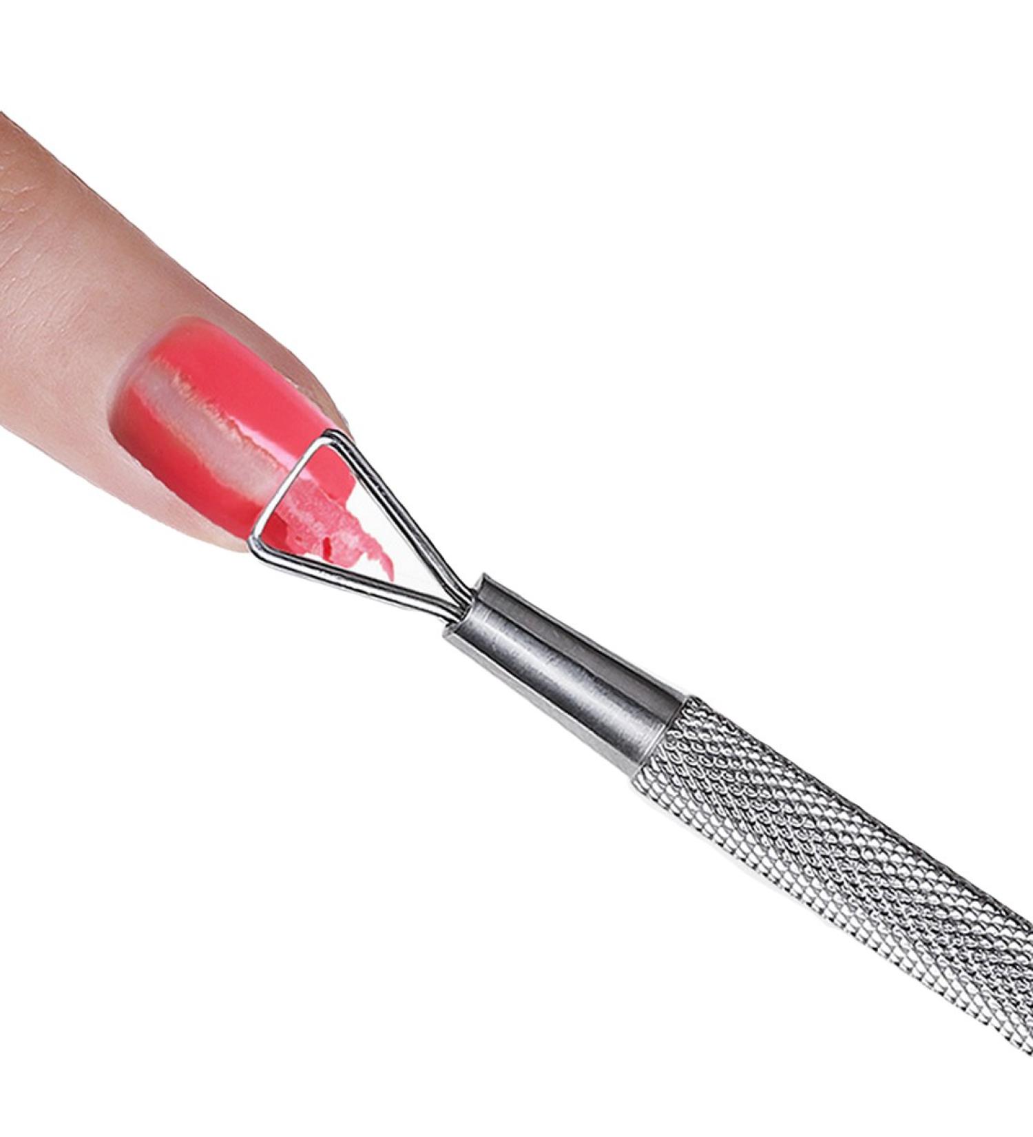 Triangle Head Nail Gel Polish Remover Tool Stainless Steel Stick Rod Cuticle Pusher Lacquer Cleaner Nail Art Care Tool - Buy Online on GoSupps.com